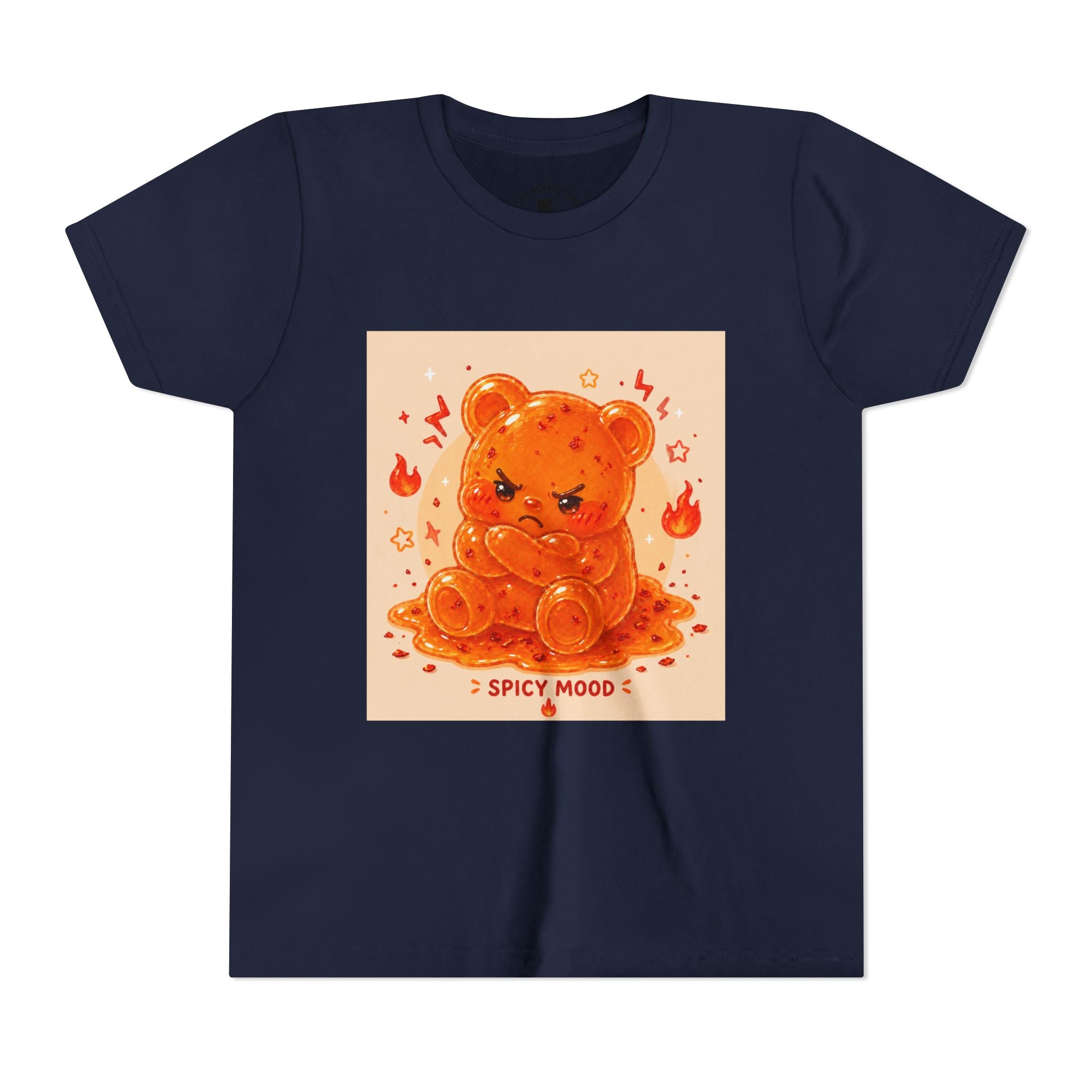 Spicy Mood Tangy Orange Gooey Gummy Bear - Angry Kawaii Bear Graphic
