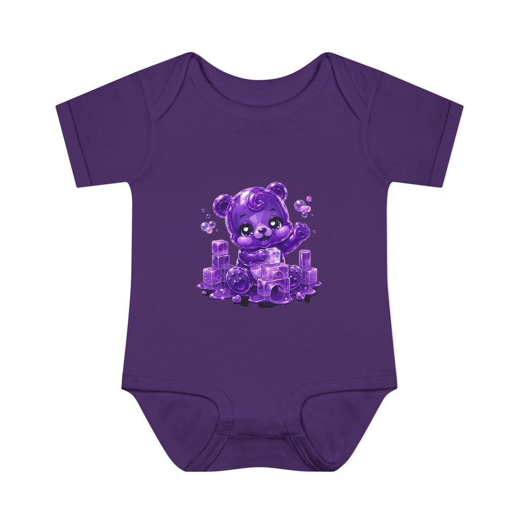 Play Time, Purple Crystal Baby Oozy Bear Gummy Cutie Addition- Graphic Onesie