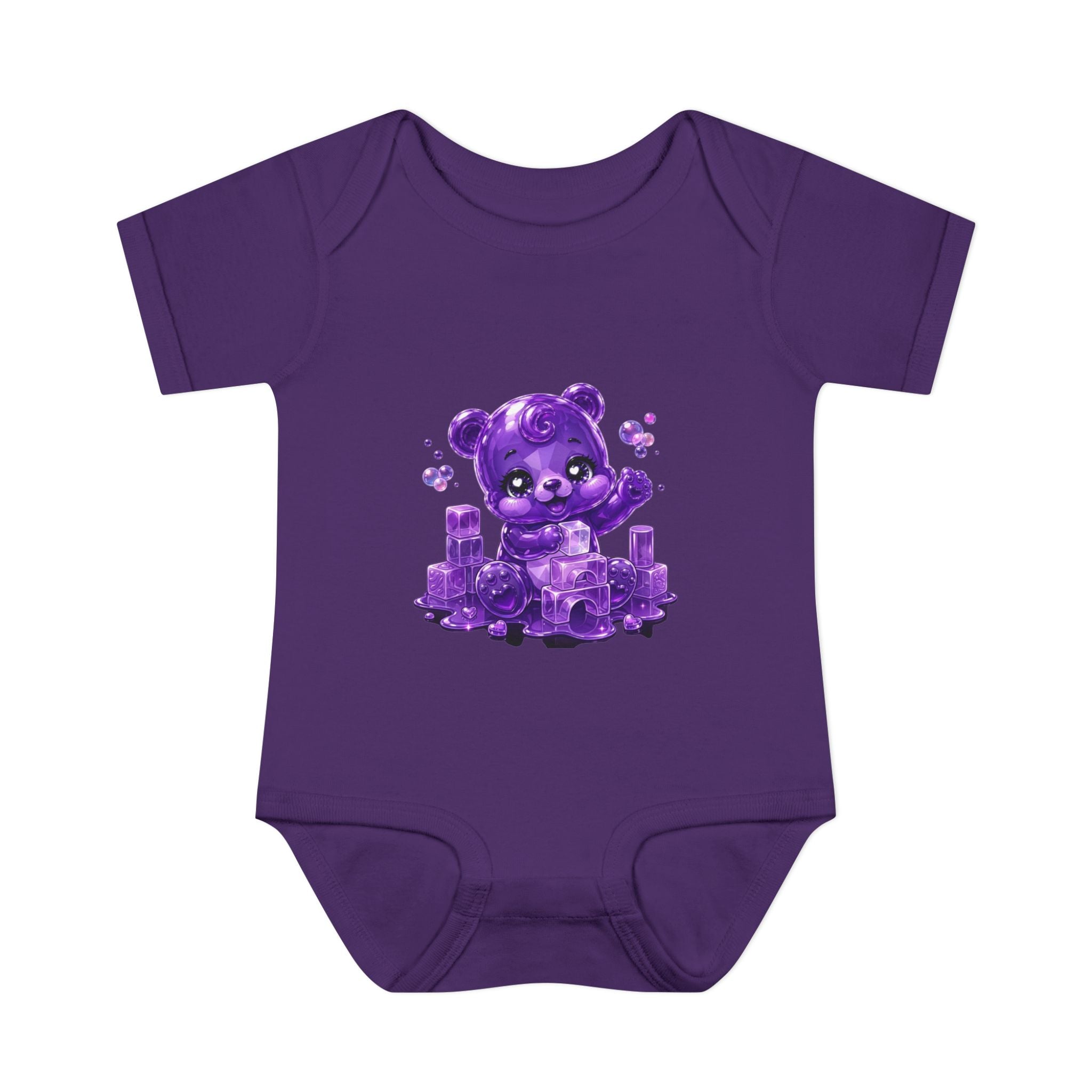 Play Time, Purple Crystal Baby Oozy Bear Gummy Cutie Addition- Graphic Onesie