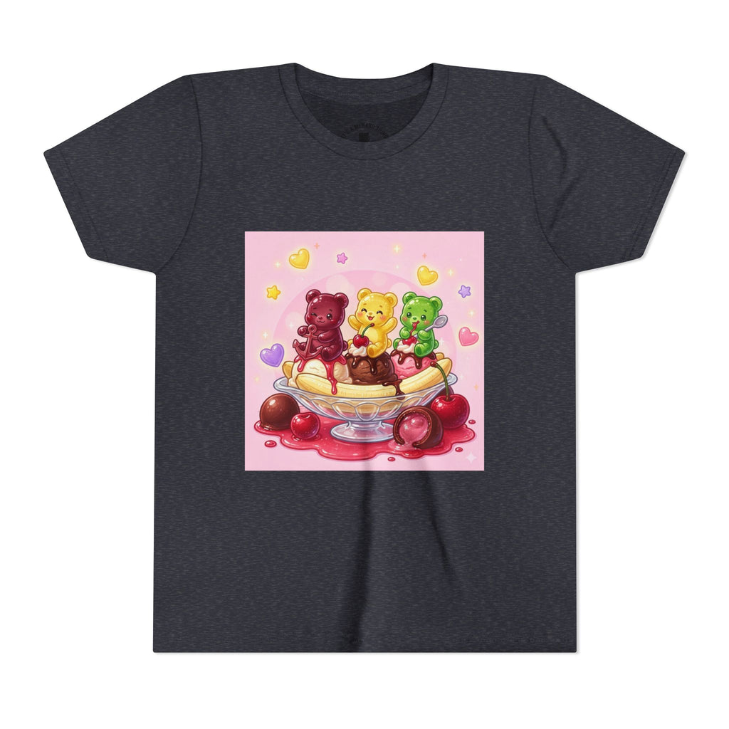 Gooey Gummy Bears on Banana Split Boat Graphic Youth T-Shirt