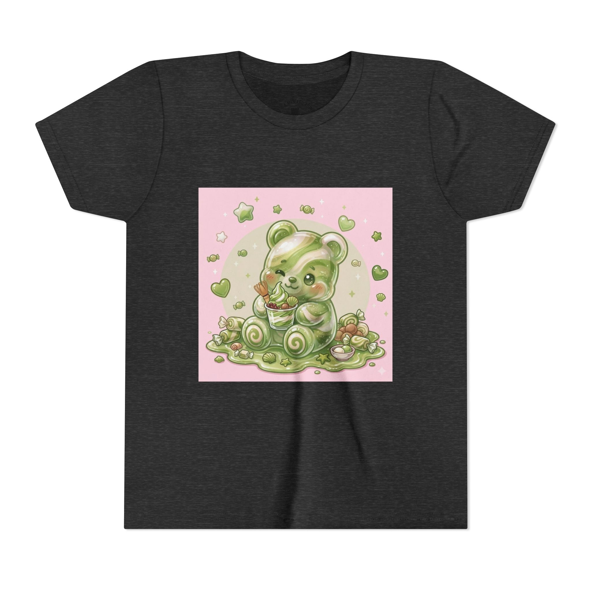 Matcha and Cream Gooey Gummy Bear Graphic Youth T-Shirt