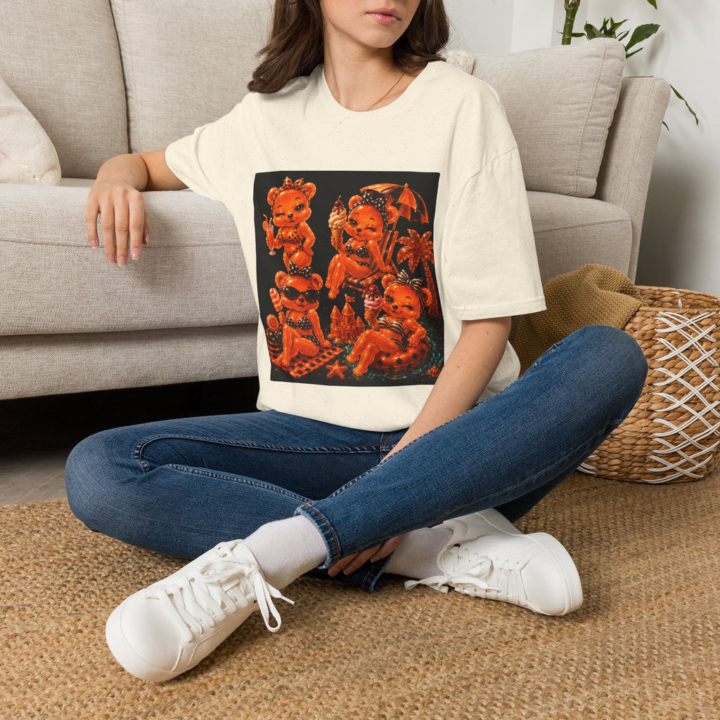 Retro Orang Beach Pin Up Oozy Bear Babe- Adult Graphic Shirt (18+)