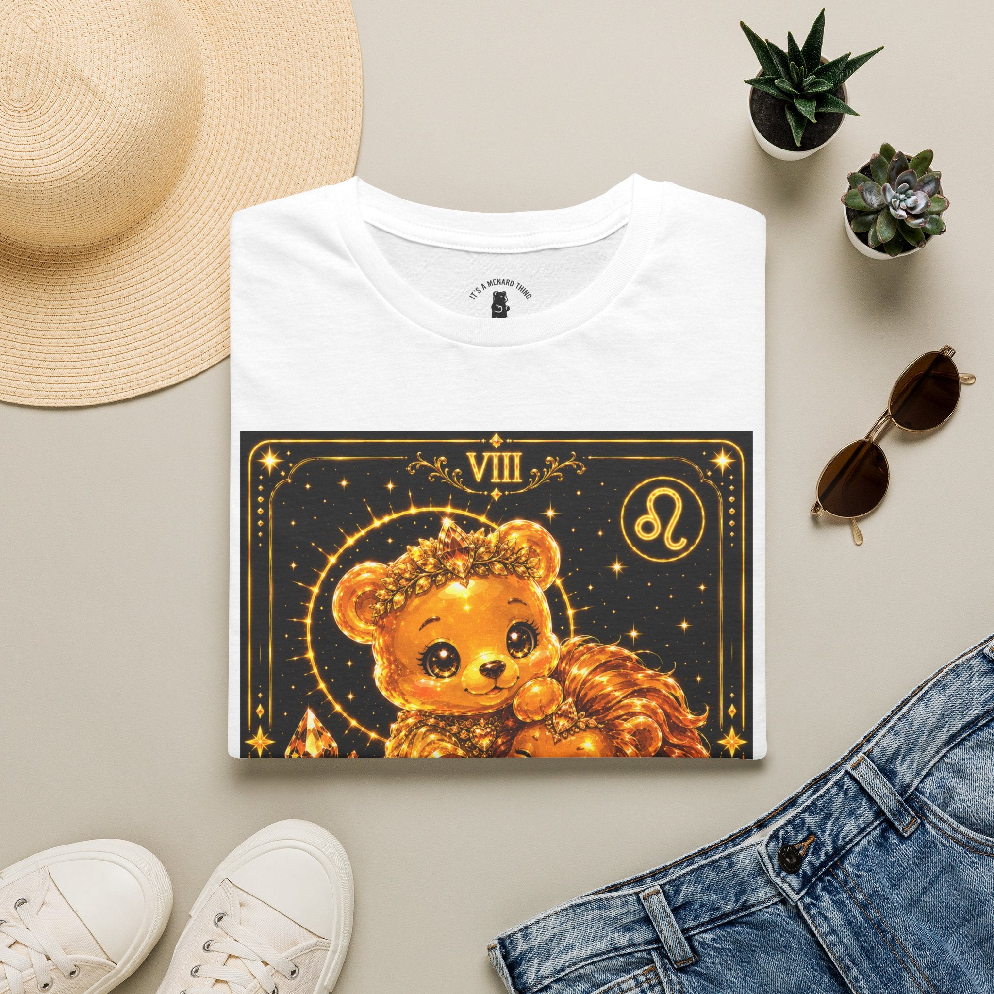 Strength Tarot Golden Lion & Oozy Bear Friend Special Addition- Graphic Shirt
