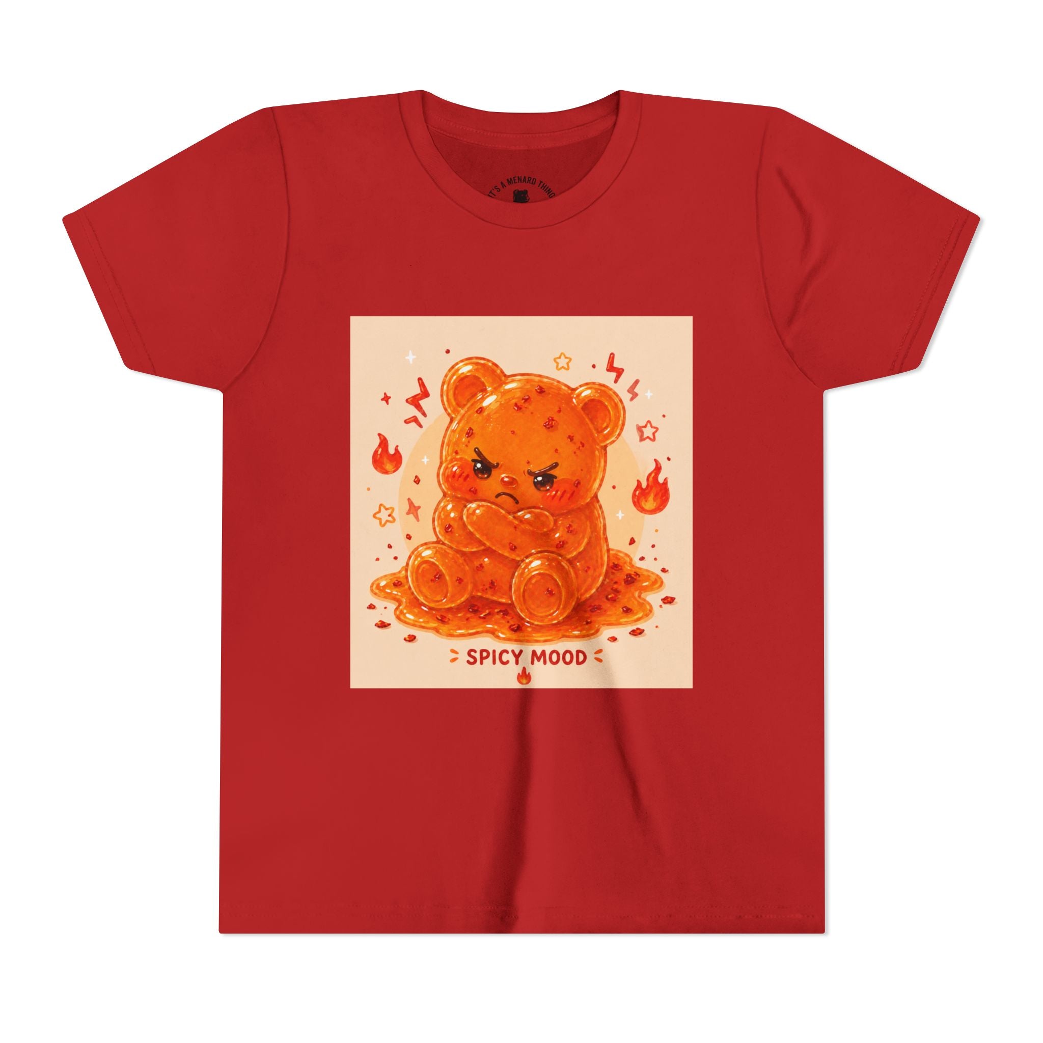 Spicy Mood Tangy Orange Gooey Gummy Bear - Angry Kawaii Bear Graphic