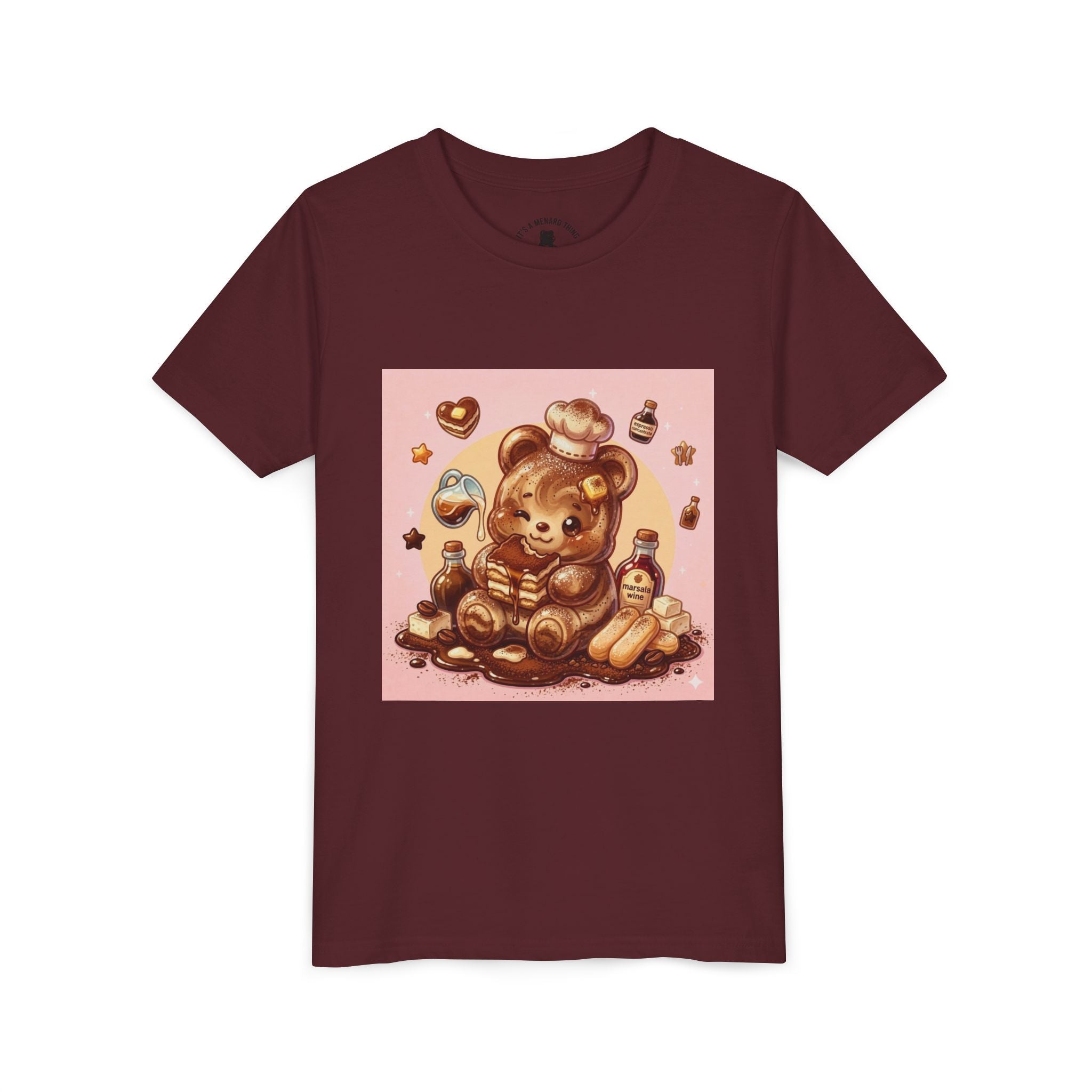 Tiramisu Gooey Gummy Chef Bear Graphic Youth T-Shirt