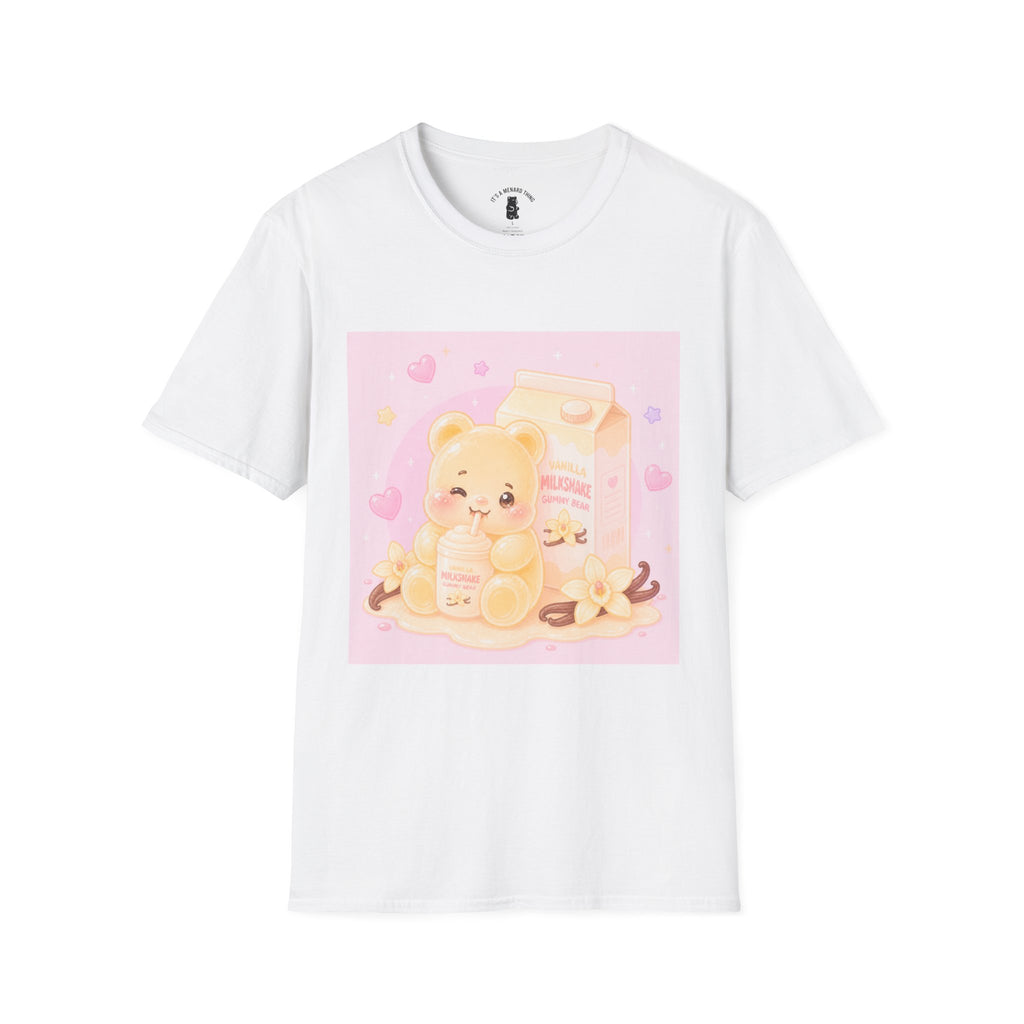 Vanilla Milkshake Gooey Gummy Cartoon T-Shirt — Pastel Aesthetic Tee