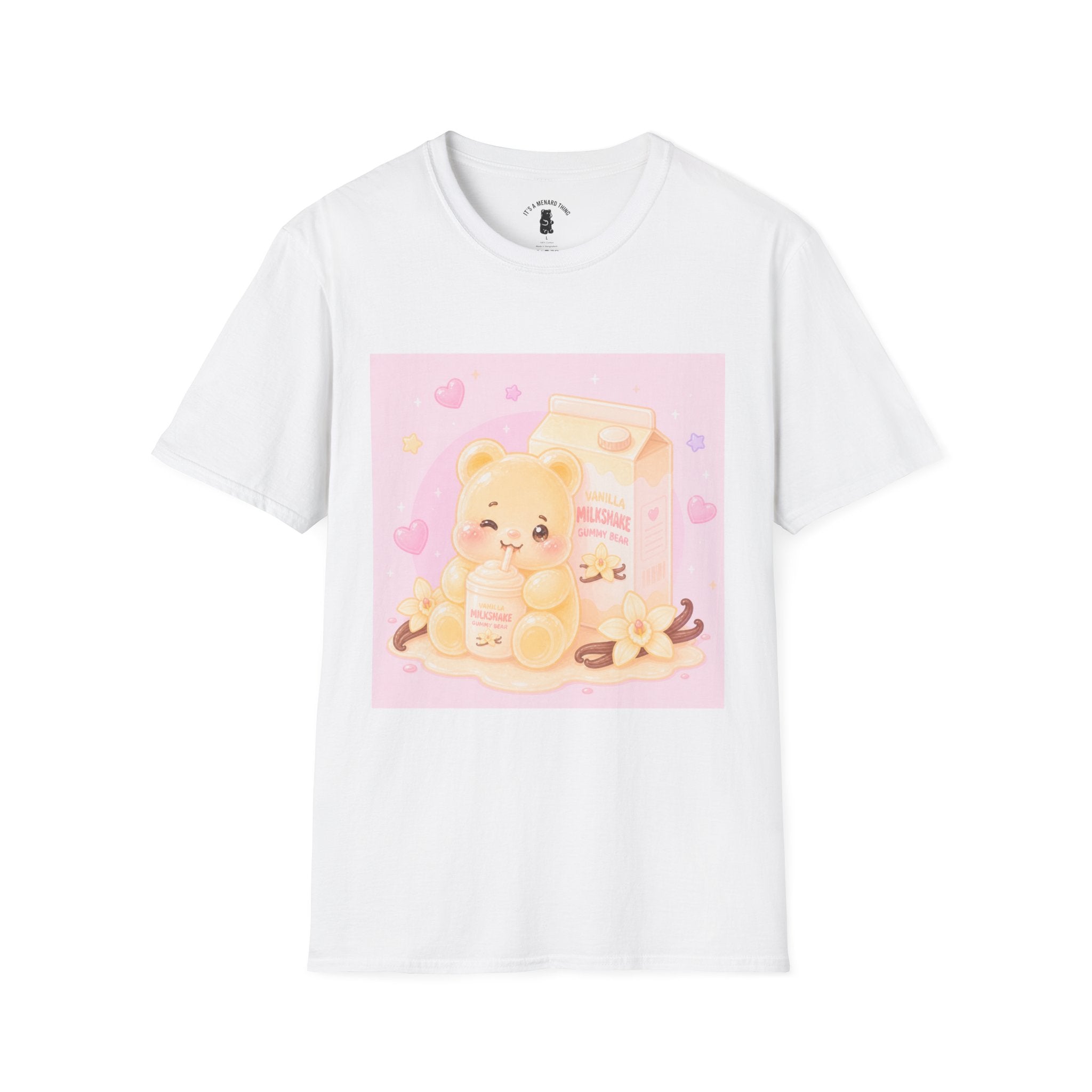 Vanilla Milkshake Gooey Gummy Cartoon T-Shirt — Pastel Aesthetic Tee