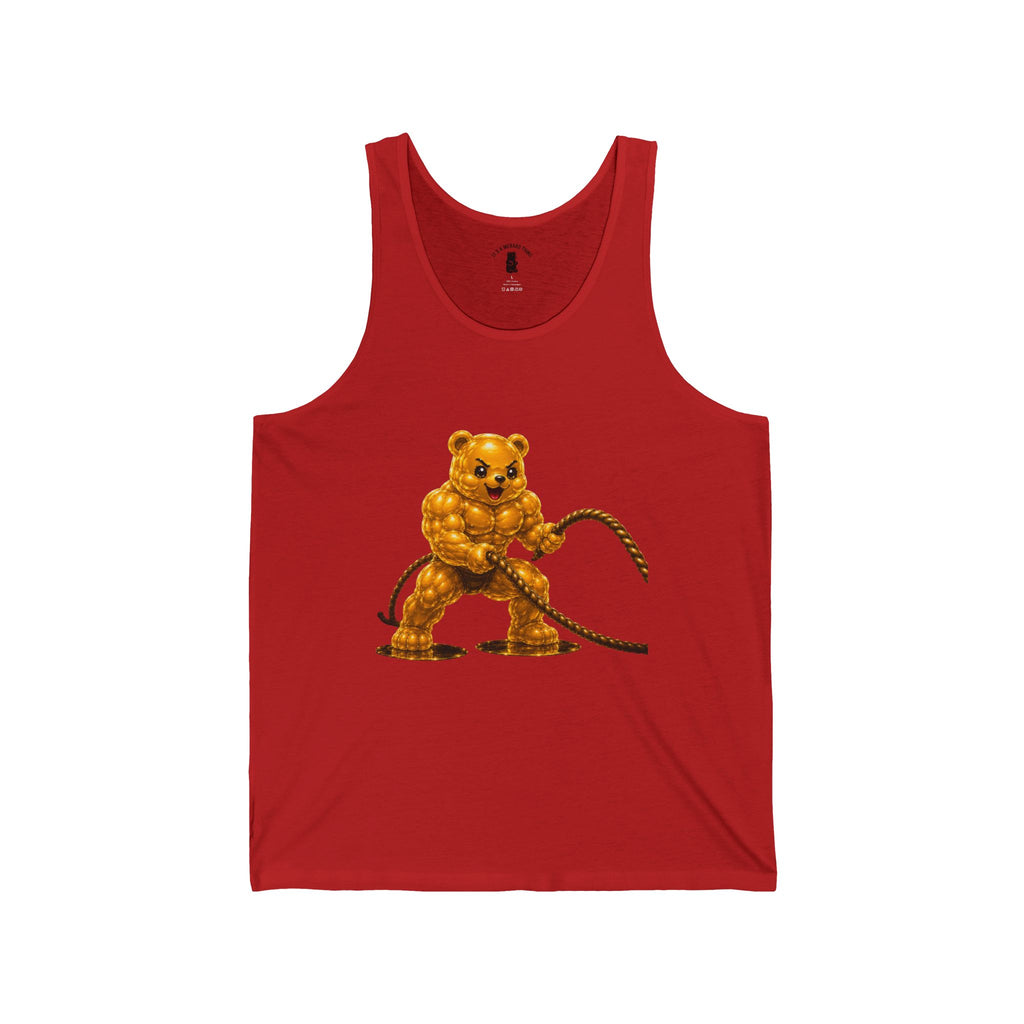 Rope Fitness, Golden Oozy Buff Bear Gym Addition- Adult Graphic Workout Shirt