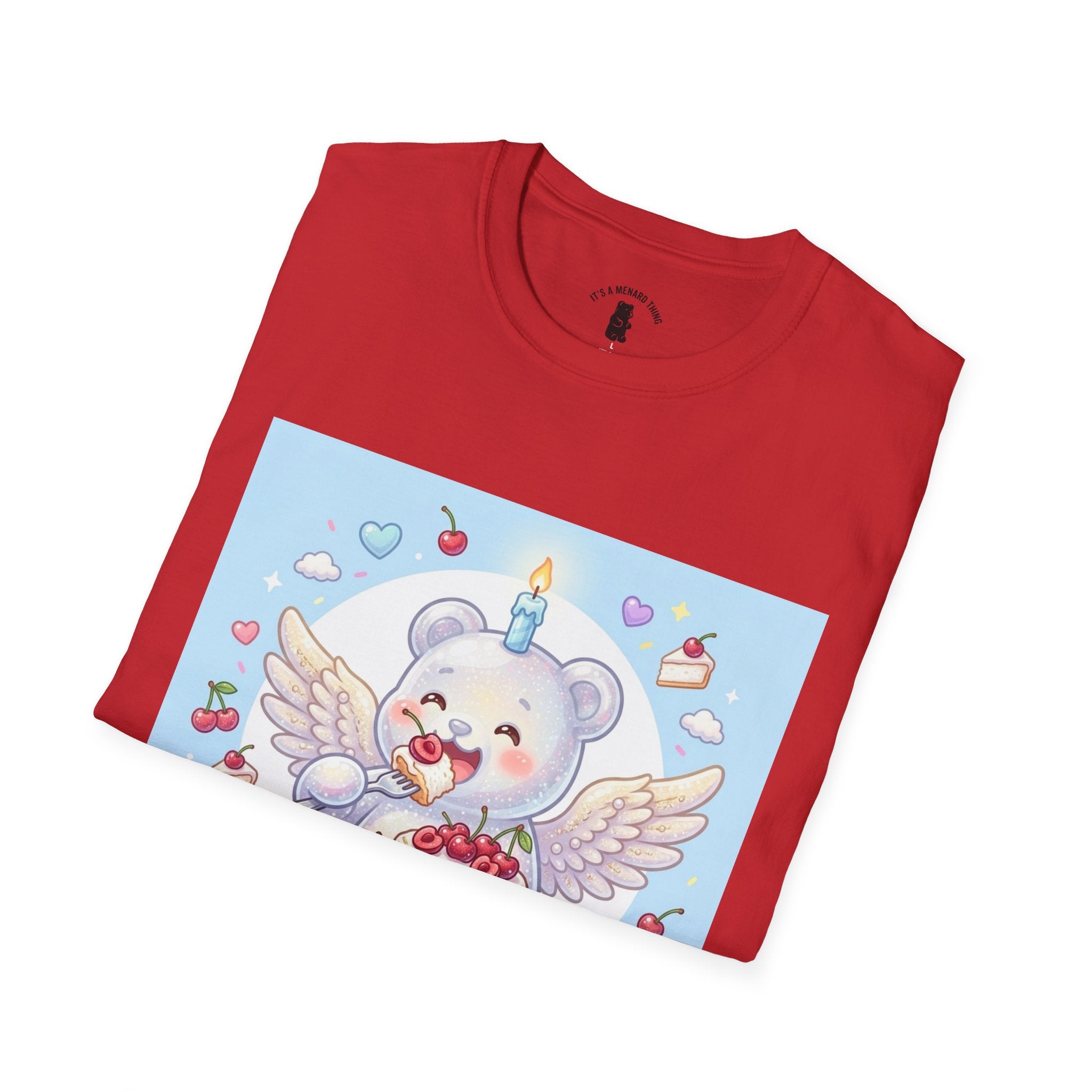 Cute Angel Food Cake, White Gooey Gummy Bear — Kawaii Graphic Tee