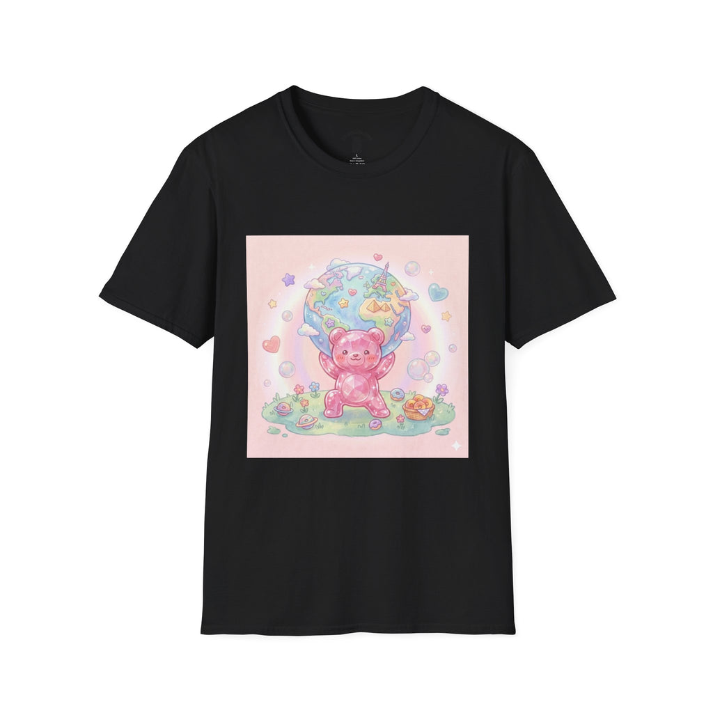 World Atlas, Pink Crystal Gooey Gummy Bear — Pastel Graphic T-Shirt