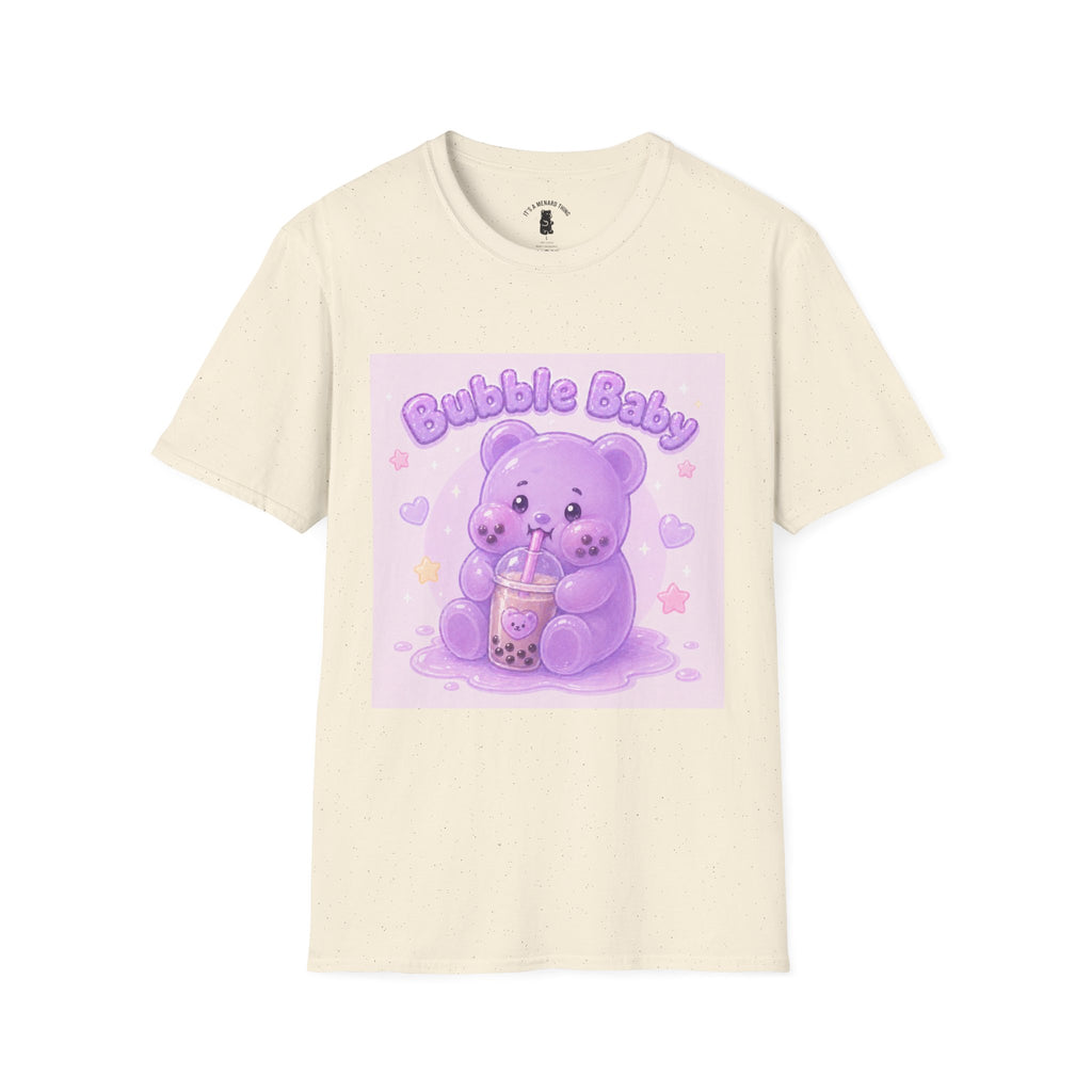 "Bubble Baby" Purple Gooey Gummy Bear — Cute Purple Boba Tea Graphic Tee