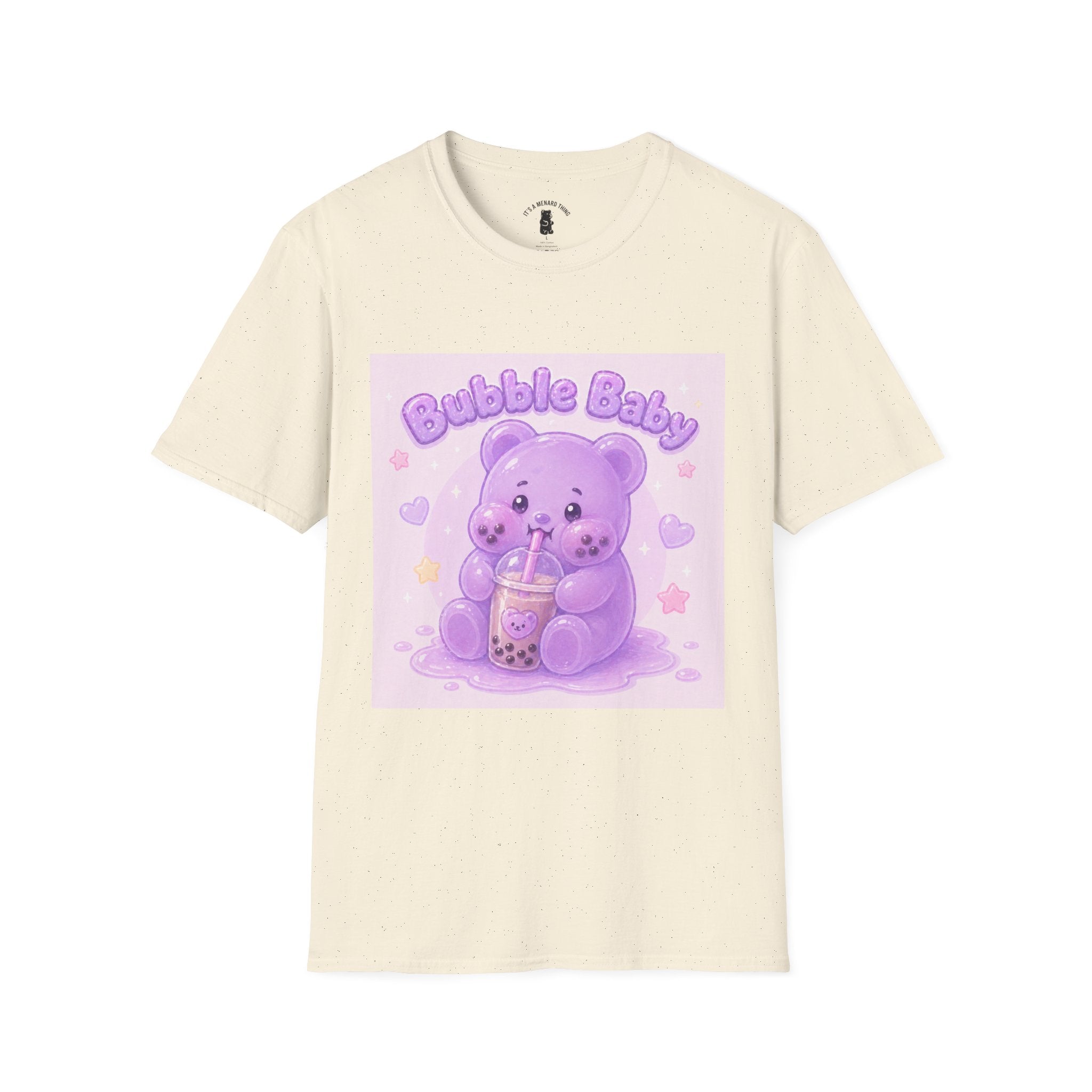 "Bubble Baby" Purple Gooey Gummy Bear — Cute Purple Boba Tea Graphic Tee