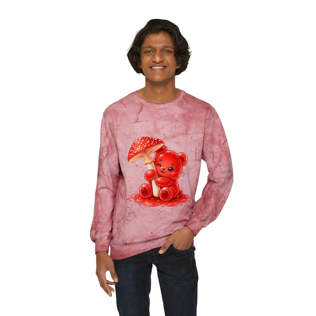 Speckled Special Red Mushroom, Gooey Gummy bear — Kawaii Graphic Sweatshirt