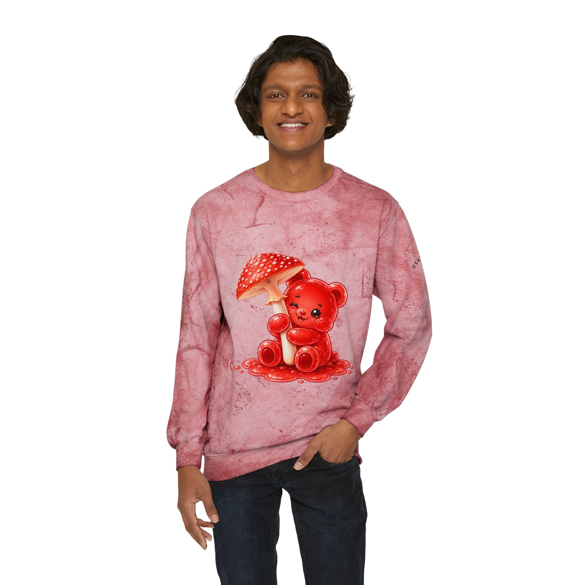 Speckled Special Red Mushroom, Gooey Gummy bear — Kawaii Graphic Sweatshirt