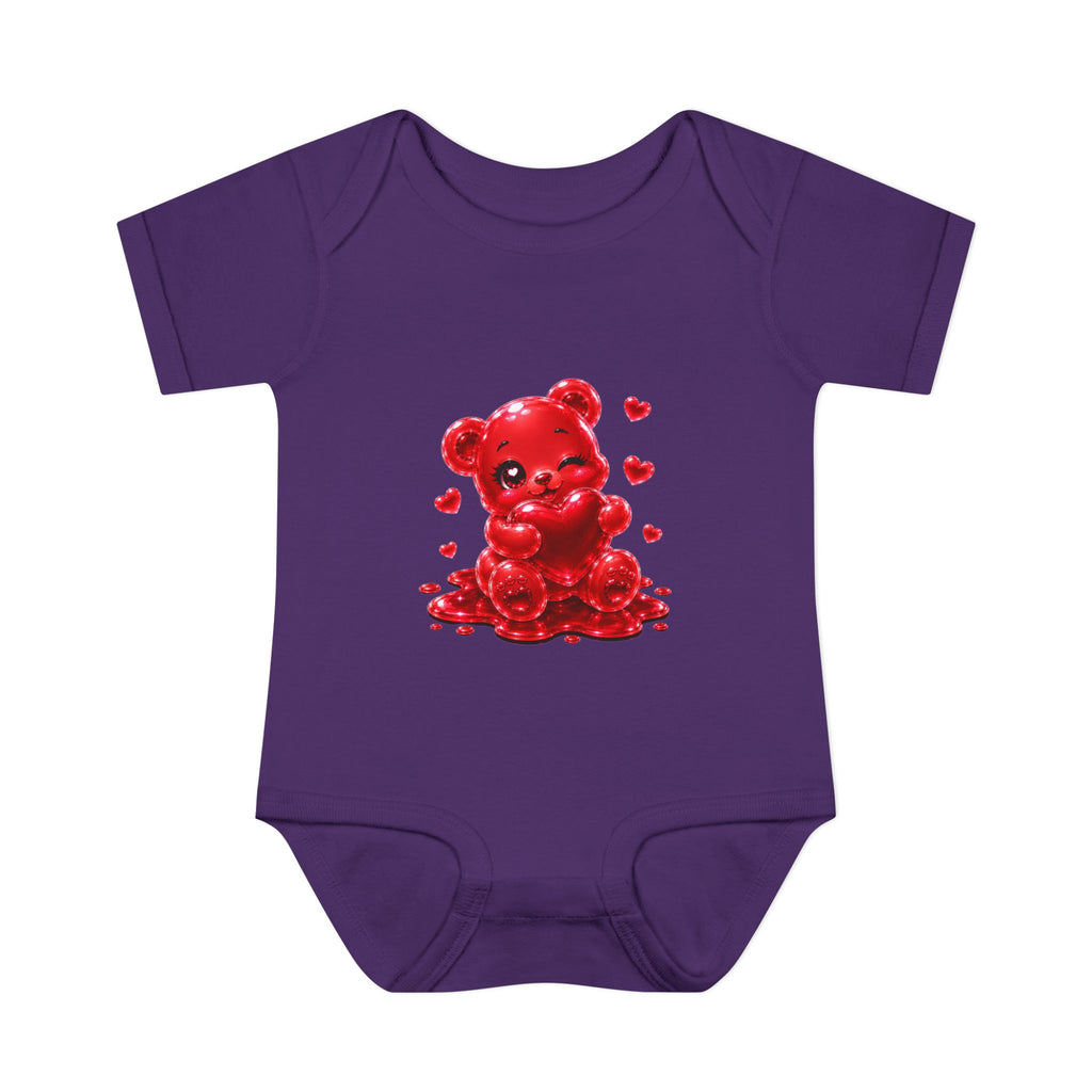 Special Red Heart Oozy Bear Baby Gummy Cutie Addition- Graphic Onesie