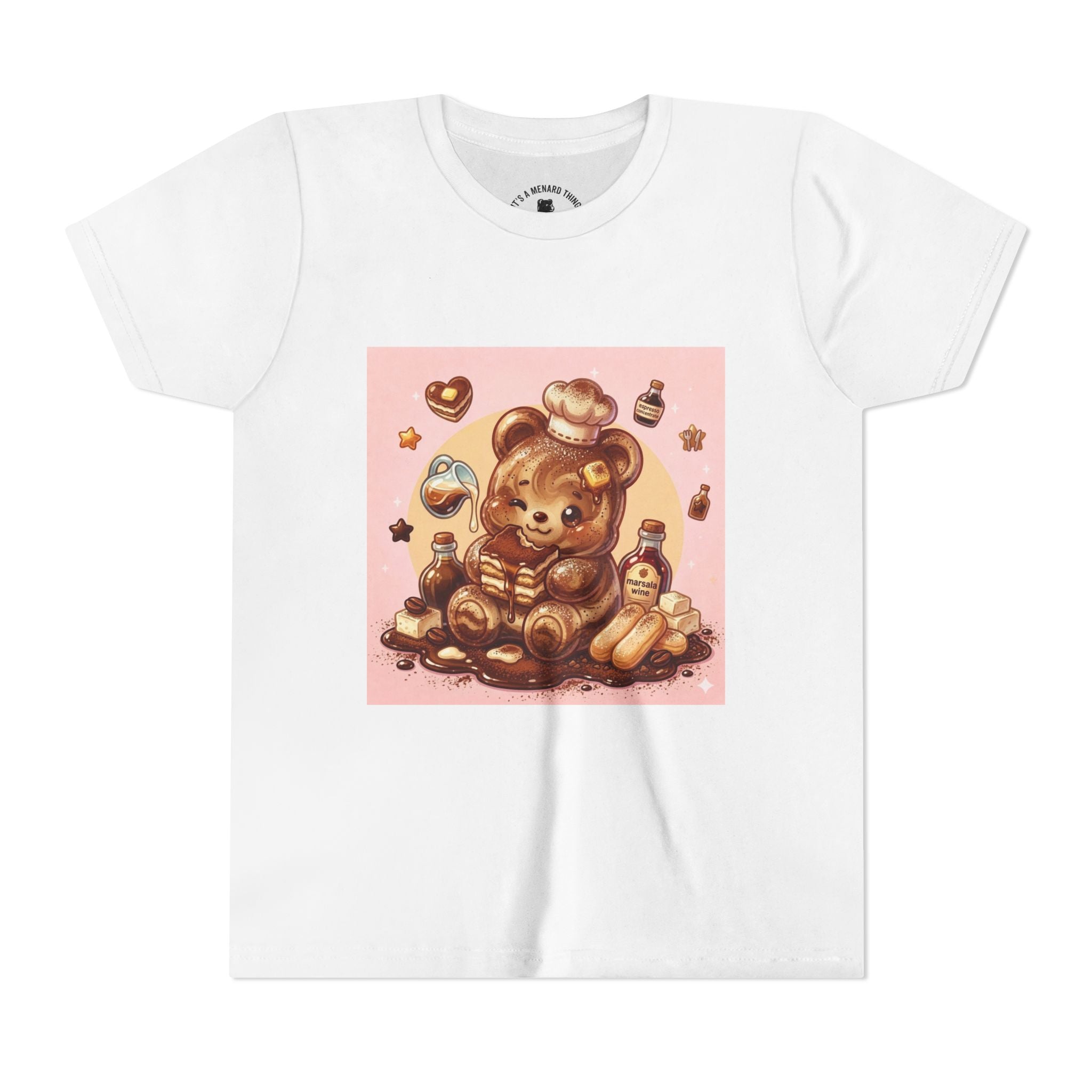 Tiramisu Gooey Gummy Chef Bear Graphic Youth T-Shirt
