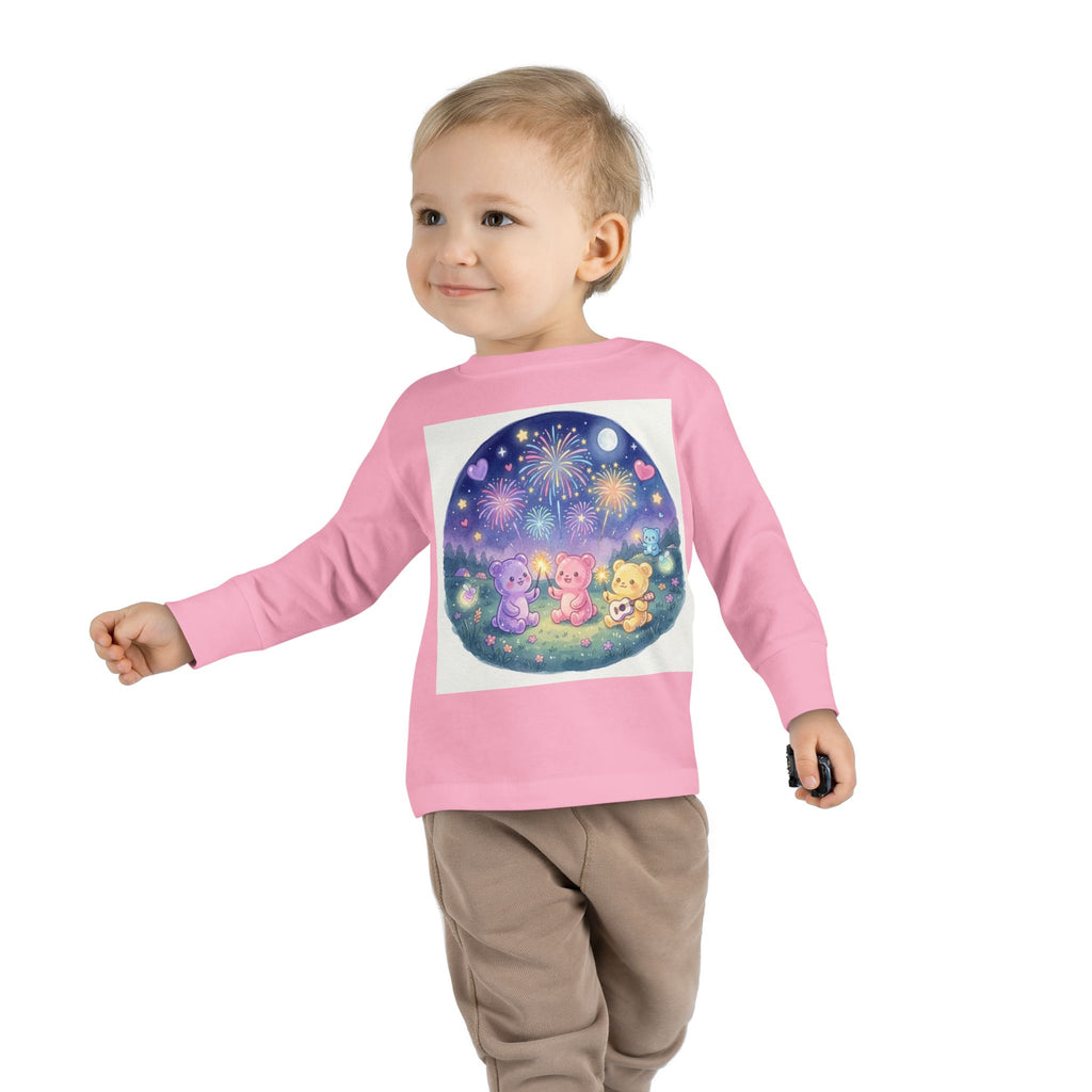 Watching Fireworks In the Night Sky, Oozy Bear Friend Group- Graphic Long Sleeve Shirt
