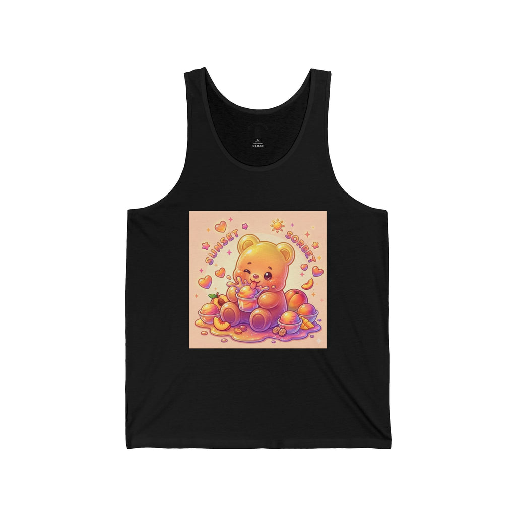 Sunset sunny Sorbet Dream, Peach Gooey Gummy Bear — Kawaii Graphic Tank Top