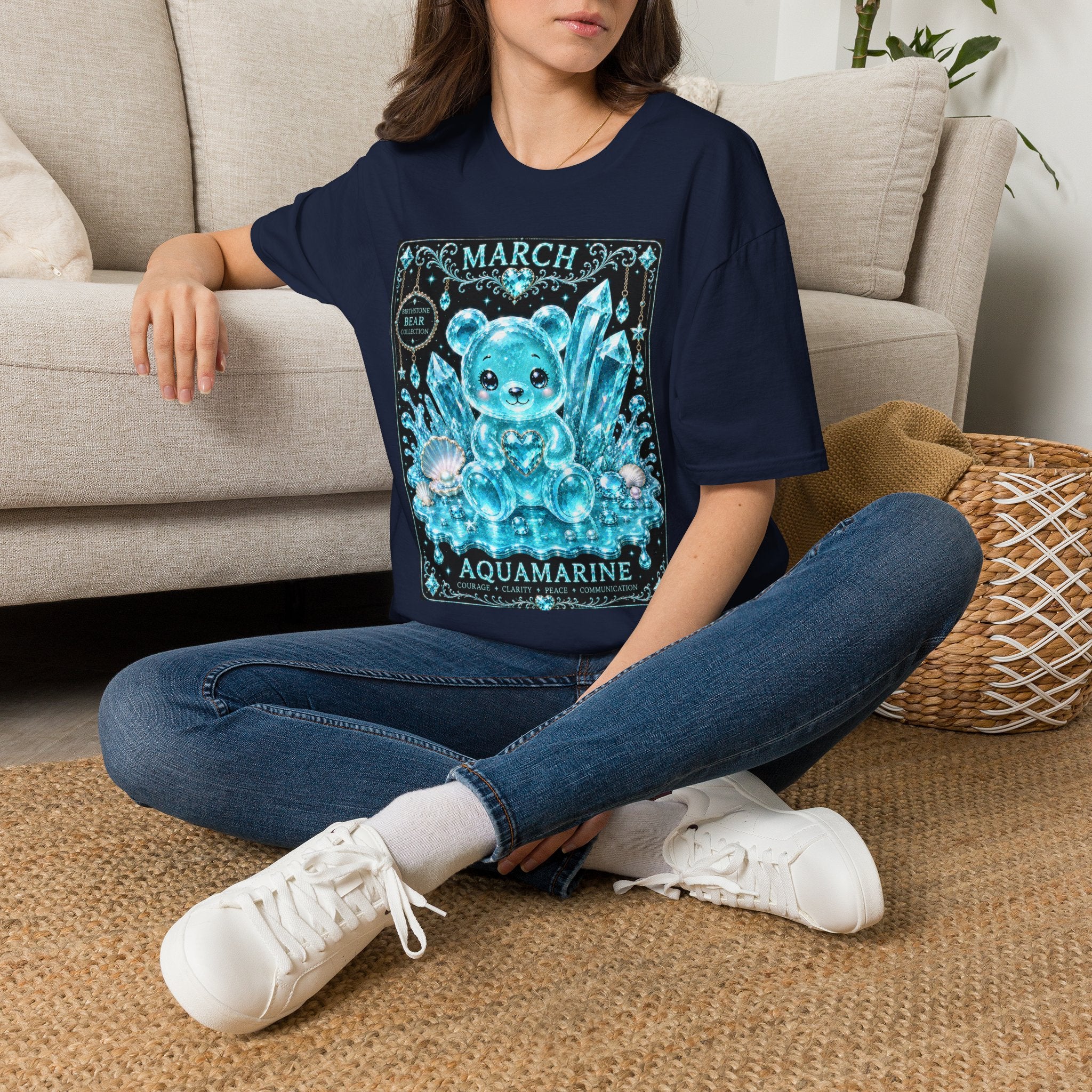 March, Aquamarine Birthstone Oozy Bear Gummy Special Addition- Graphic Shirt
