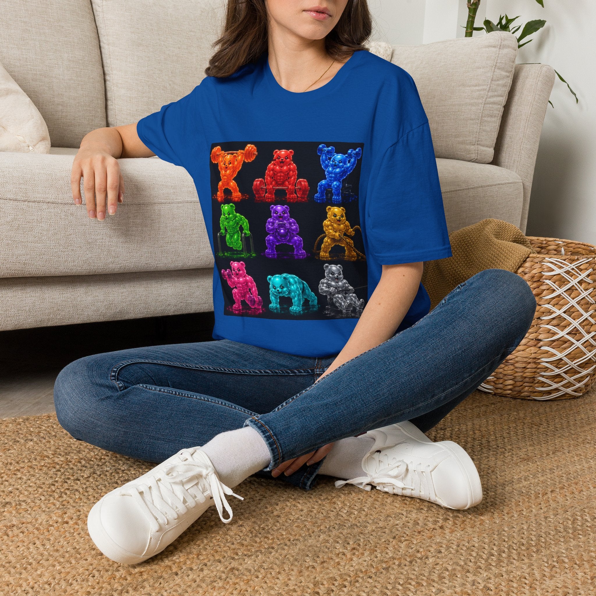 Gummy Grid of Oozy Buff Bears Workout- Adult Graphic Shirt