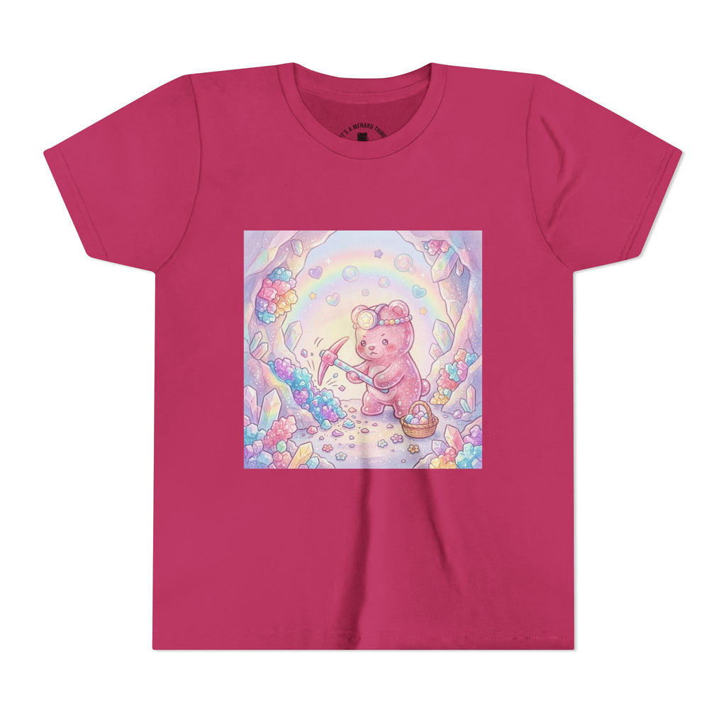 Digging for Crystal Candy Pink Gooey Gummy Bear Illustration