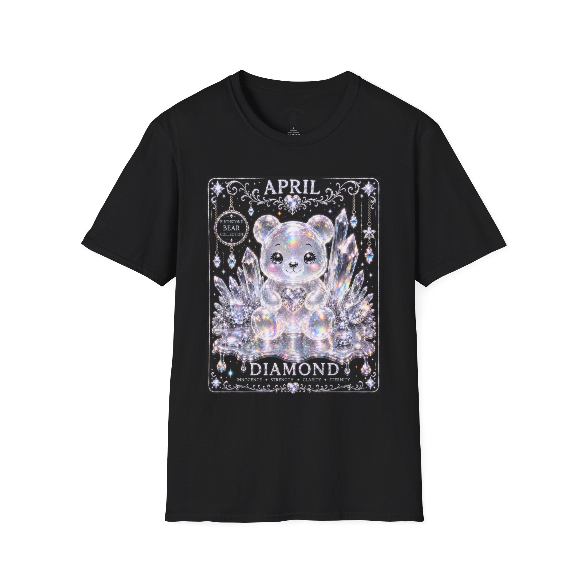 April, Diamond Birthstone Crystal Oozy Bear Friend Special Addition- Graphic Shirt