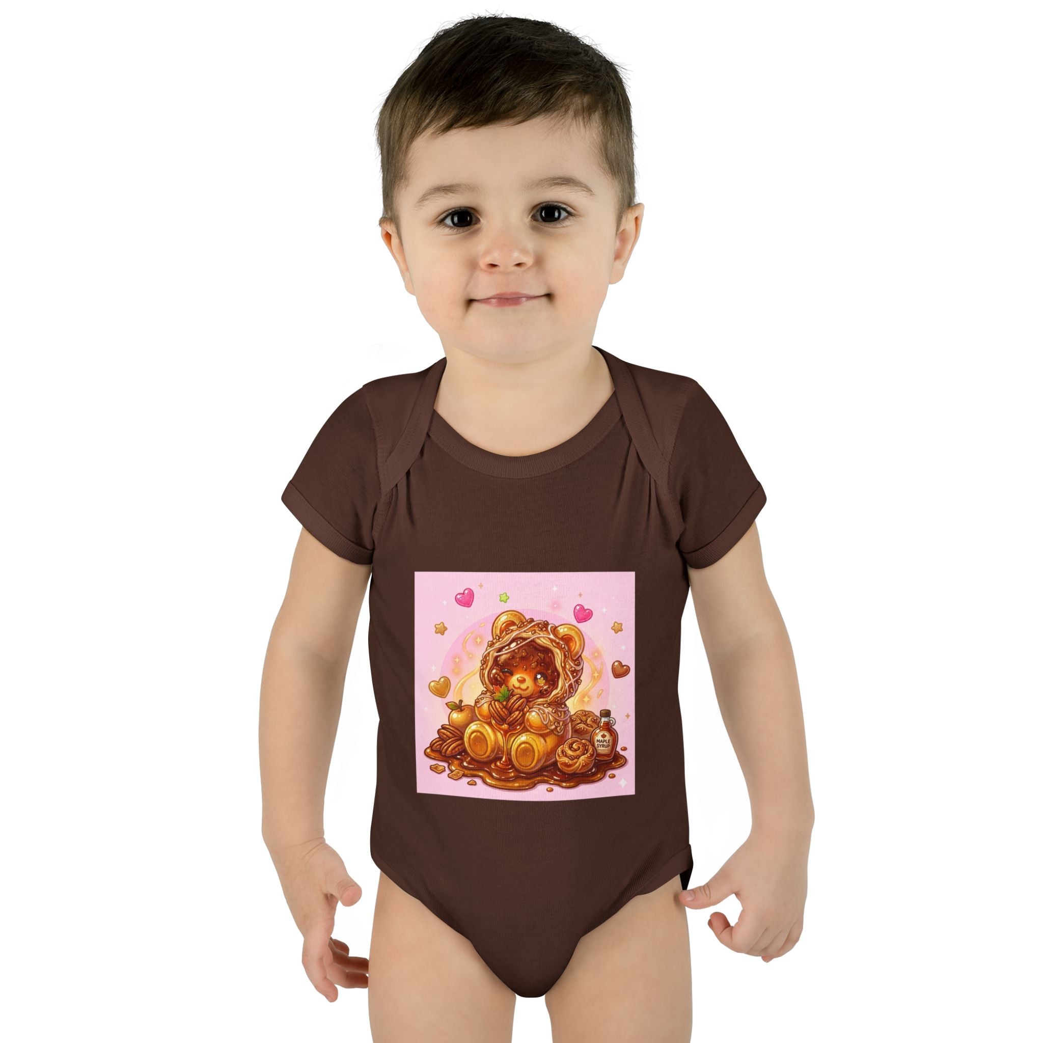 Maple Pecan Danish Gooey Gummy Bear in Puff PJs Baby Onesie