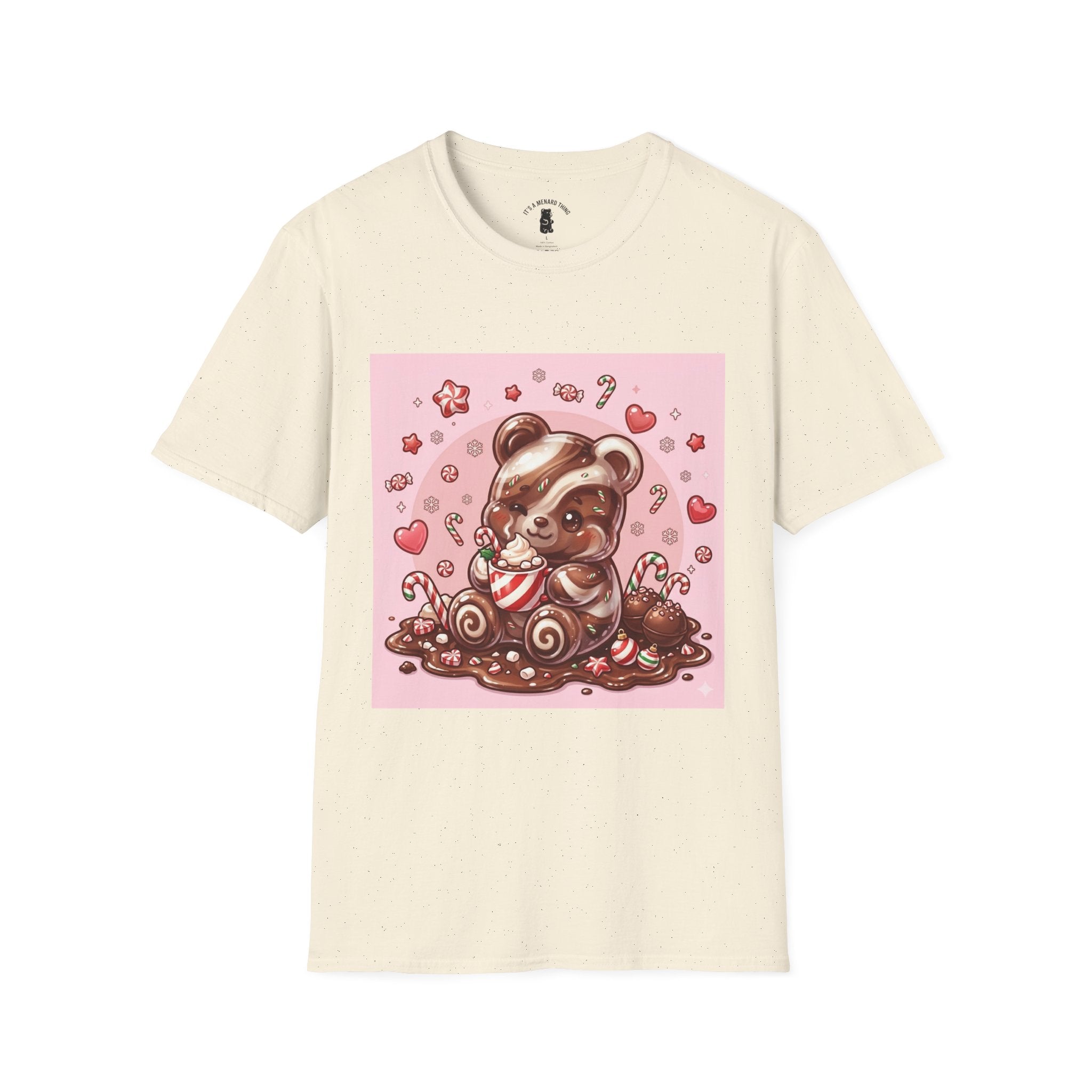 Cute Hot Chocolate and Peppermint stick Gooey Gummy Bear — Kawaii Graphic Tee
