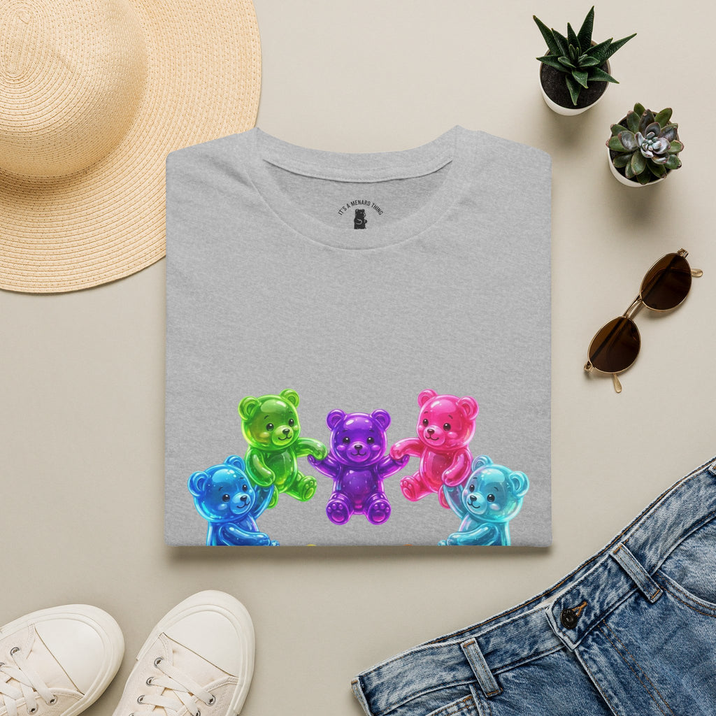 Holding Hands Into Heart Oozy Bear Gummy Friends- Graphic Shirt