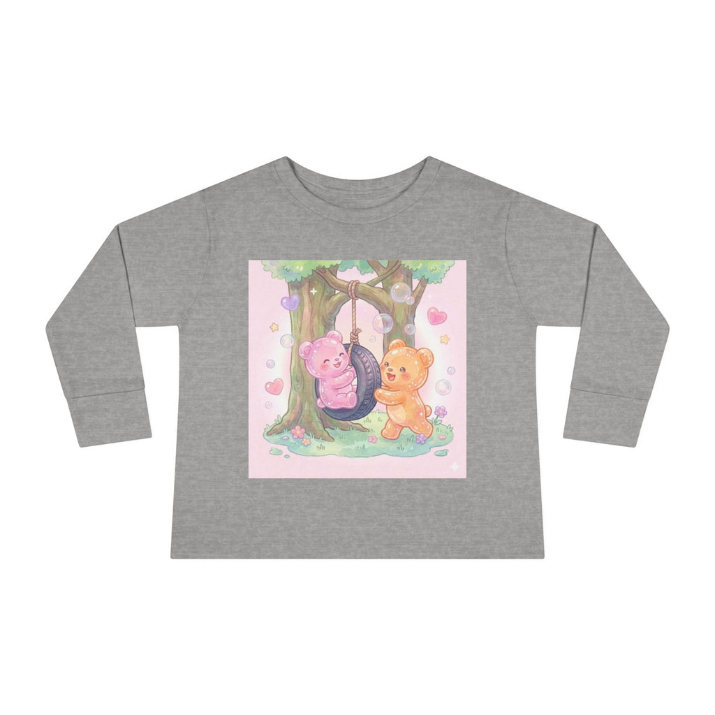 Playing On a Tire Swing, Oozy Bear Gummy Friend Duo- Graphic Long Sleeve Shirt