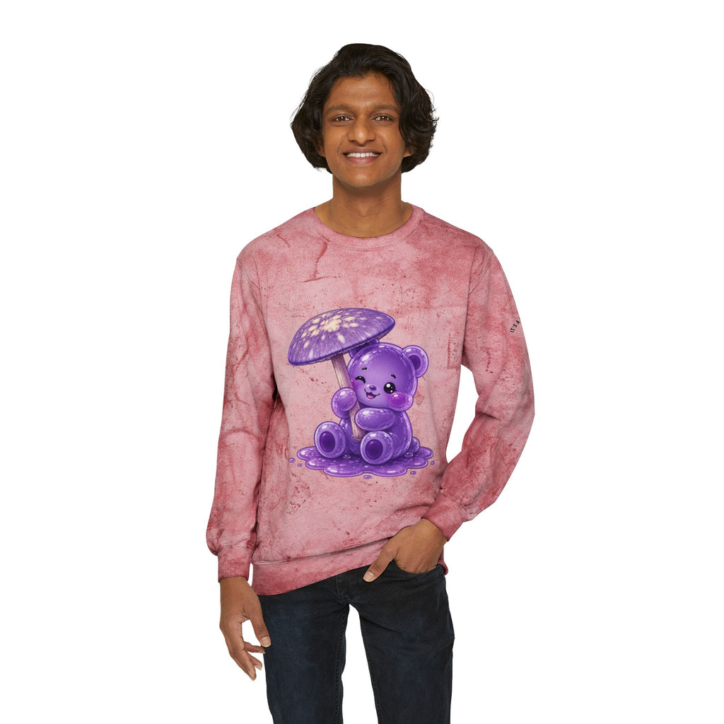 Special Purple Mushroom, Gooey Gummy Bear Friend — Kawaii Graphic Sweatshirt