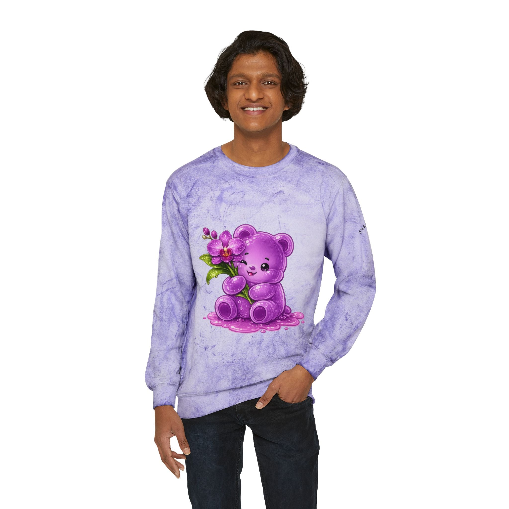 Orchid Bloom, Purple Special Gooey Gummy Bear- Kawaii Graphic Sweatshirt
