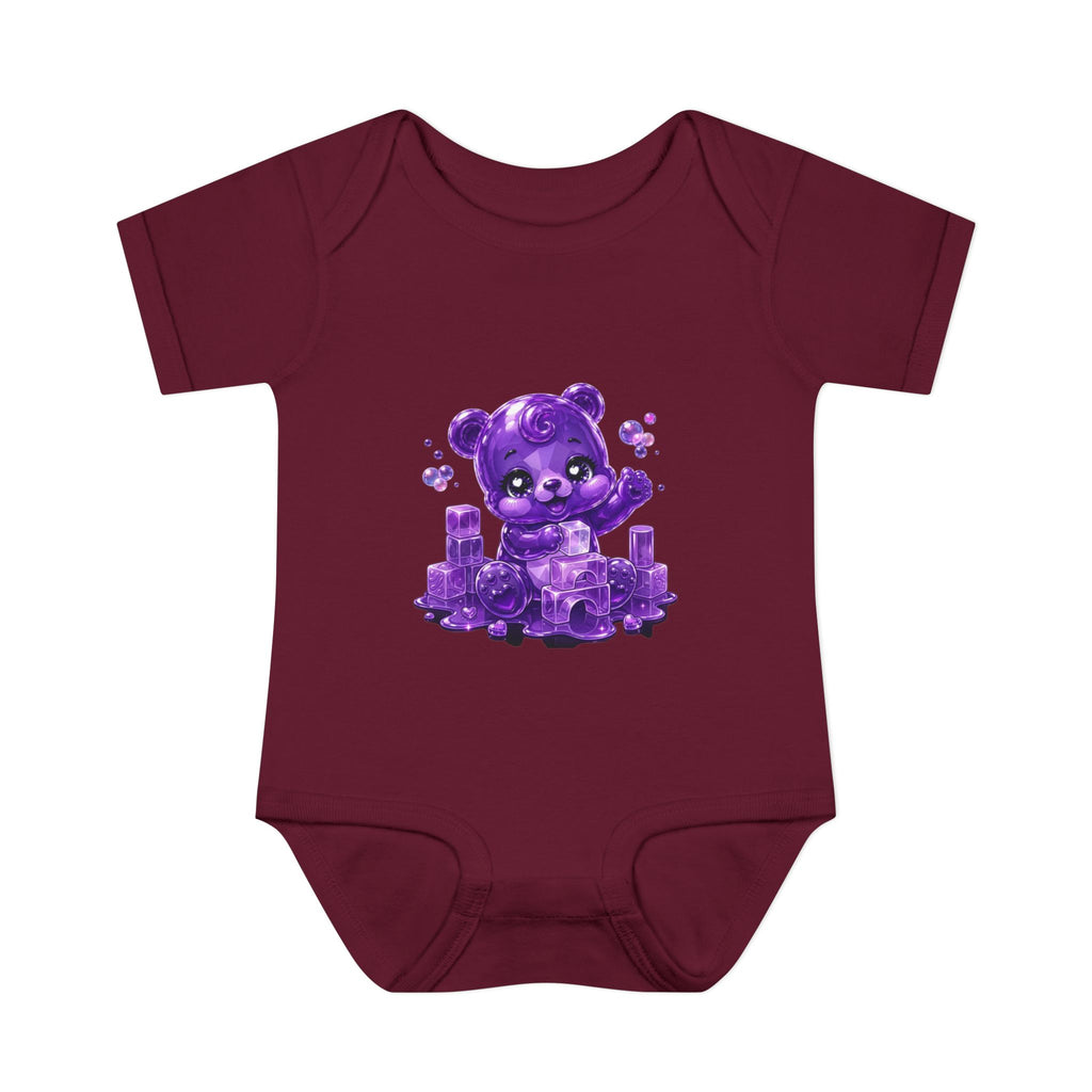 Play Time, Purple Crystal Baby Oozy Bear Gummy Cutie Addition- Graphic Onesie