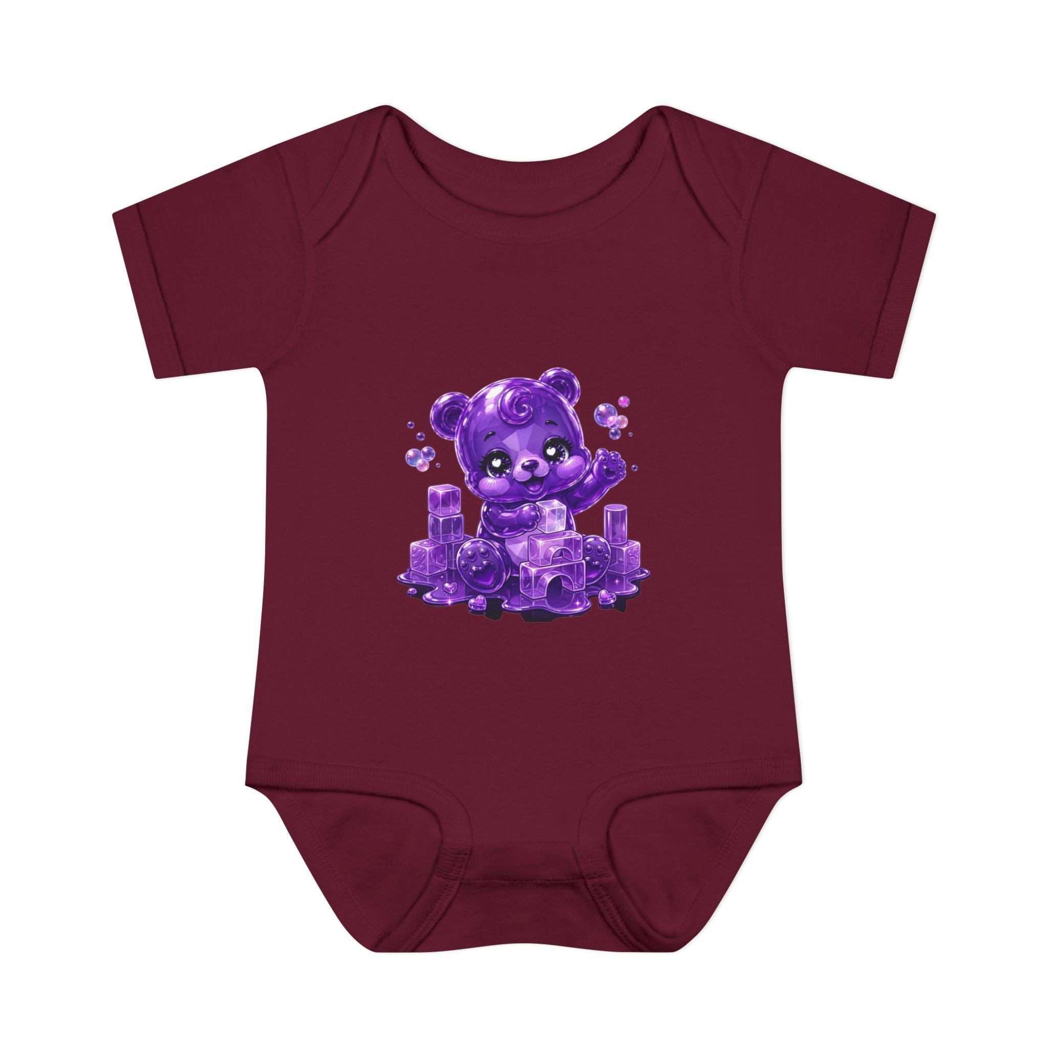 Play Time, Purple Crystal Baby Oozy Bear Gummy Cutie Addition- Graphic Onesie