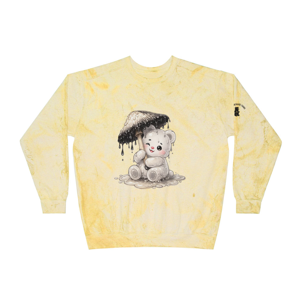 Pretty White Drooping Ink Cap, Gooey Gummy Bear-Tie-Dye Graphic Sweatshirt