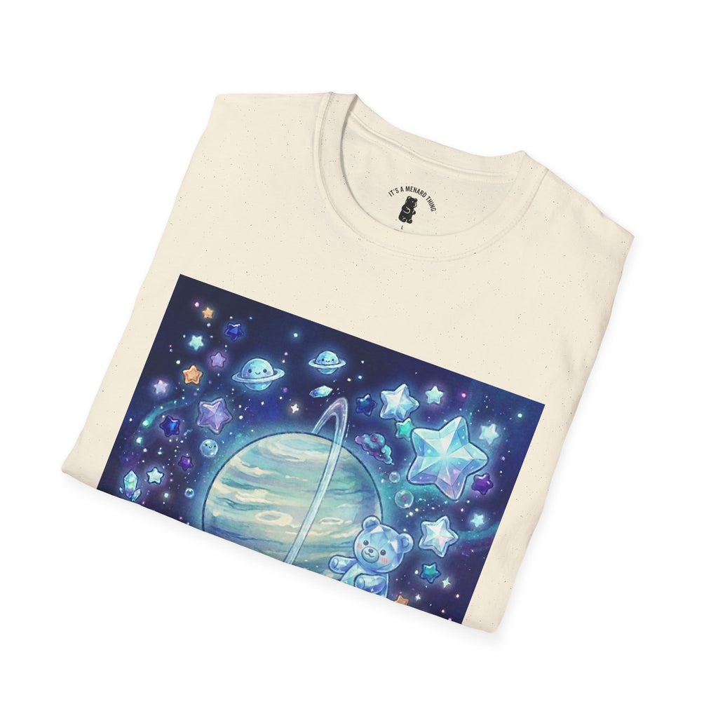 Floating By Uranus, Blue Crystal Gooey Gummy Bear- Kawaii Graphic T-Shirt