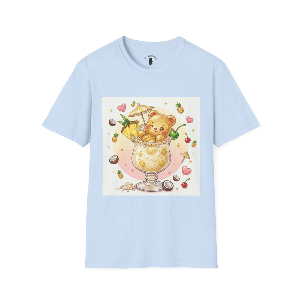 Pina Colada on the Beach, Boozy Gooey Gummy Bear- Kawaii Graphic T-Shirt