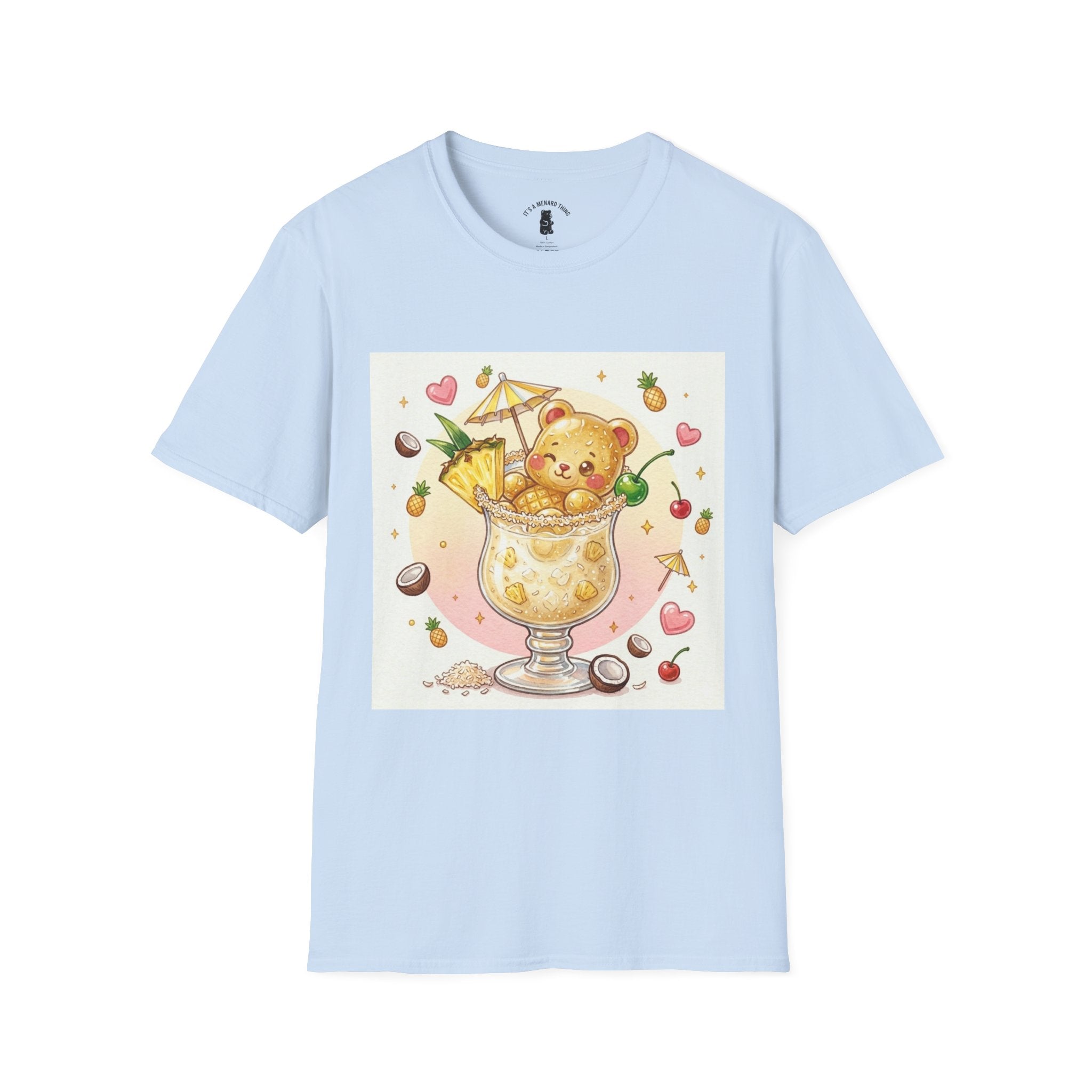 Pina Colada on the Beach, Boozy Gooey Gummy Bear- Kawaii Graphic T-Shirt