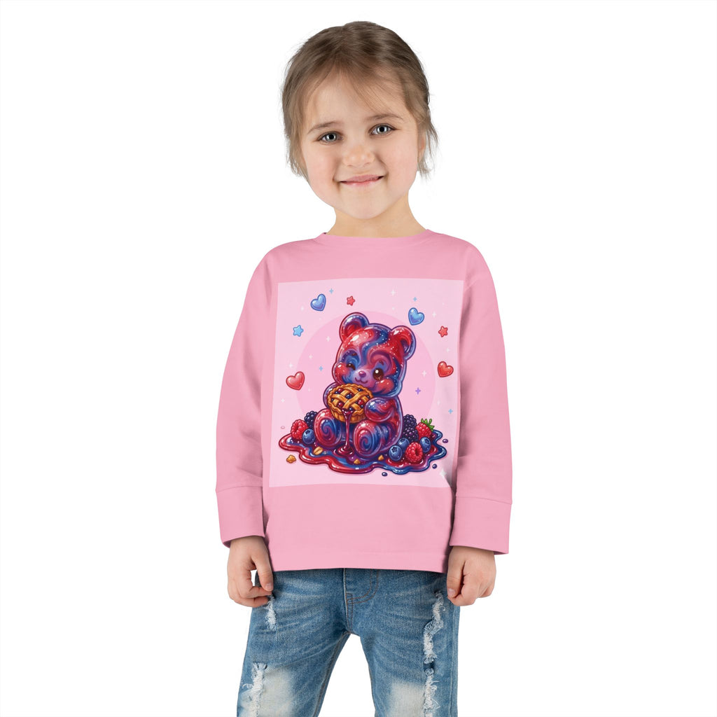 Mixed Berry Pie, Oozy Bear Gummy Friend Special- Kids Graphic Long Sleeve Shirt