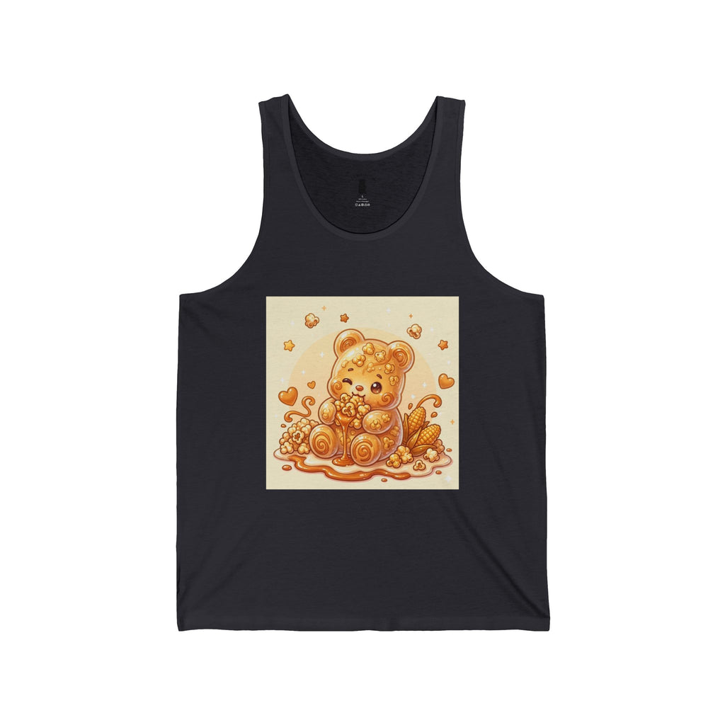 Caramel Corn and Cobs, Golden Gooey Gummy Bear — Cute Illustration Tank top