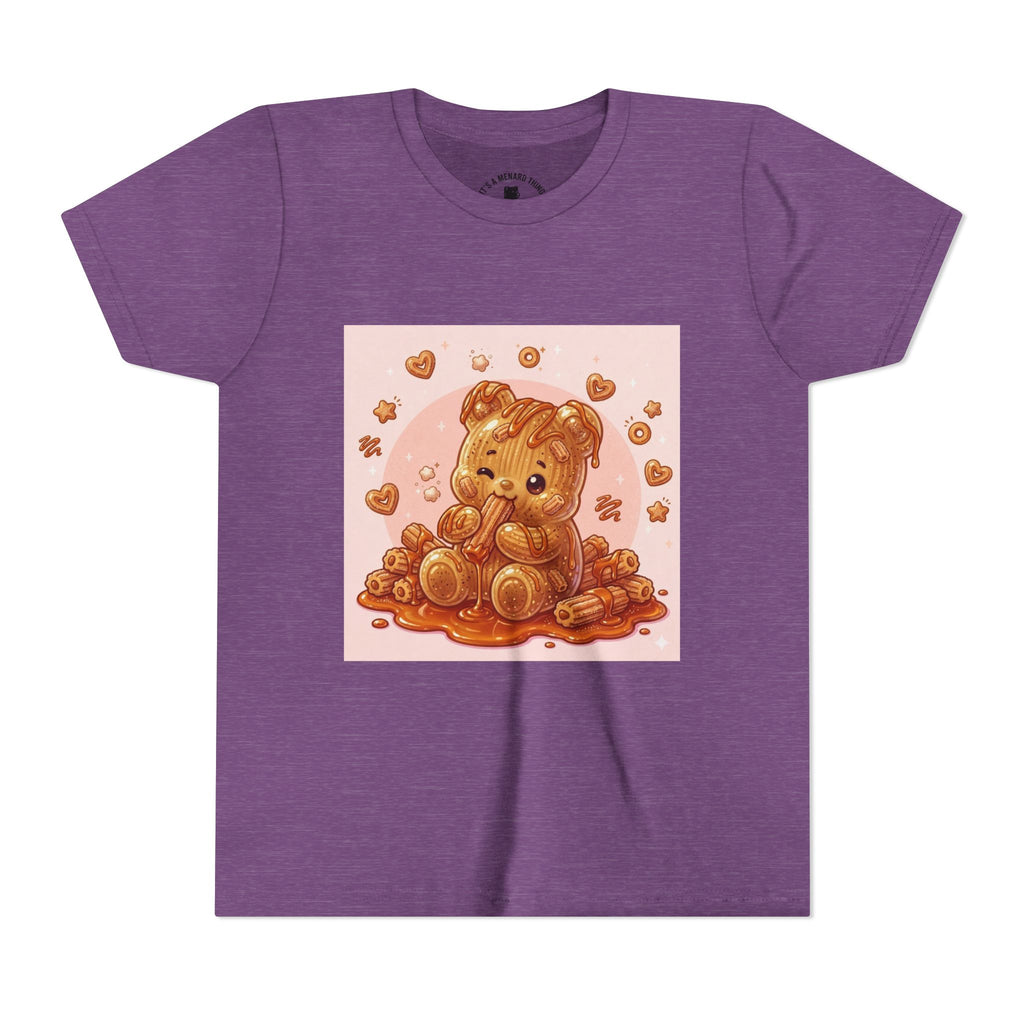 Churro & Dulce de Leche Drizzle Gooey Gummy Bear Graphic Youth T-Shirt