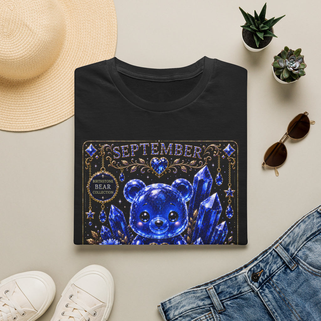 September Sapphire Crystal Oozy Bear Birthstone Addition- Graphic Shirt