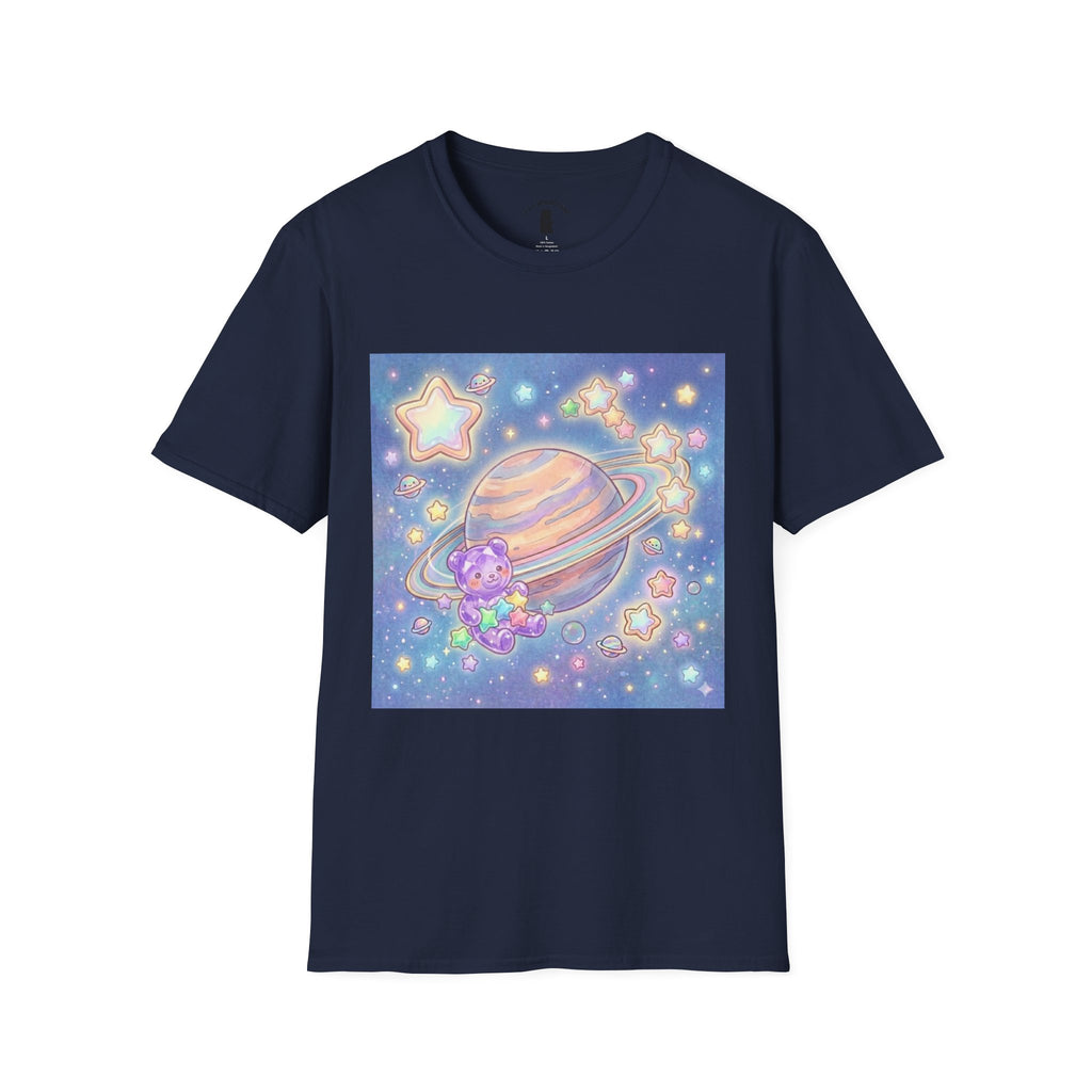 Look Upon Saturn, Purple Crystal Gooey Gummy Bear — Kawaii Graphic T-Shirt
