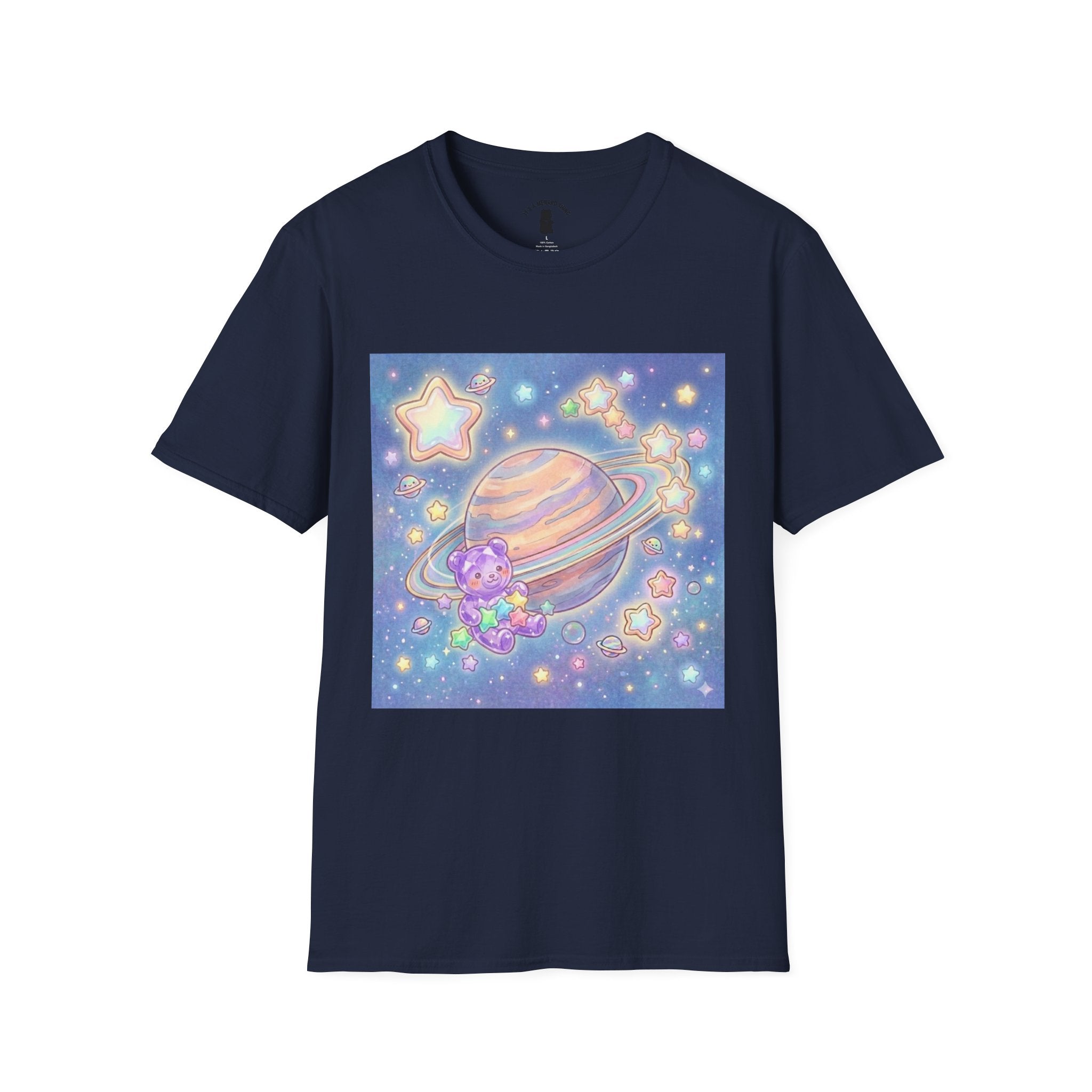 Look Upon Saturn, Purple Crystal Gooey Gummy Bear — Kawaii Graphic T-Shirt