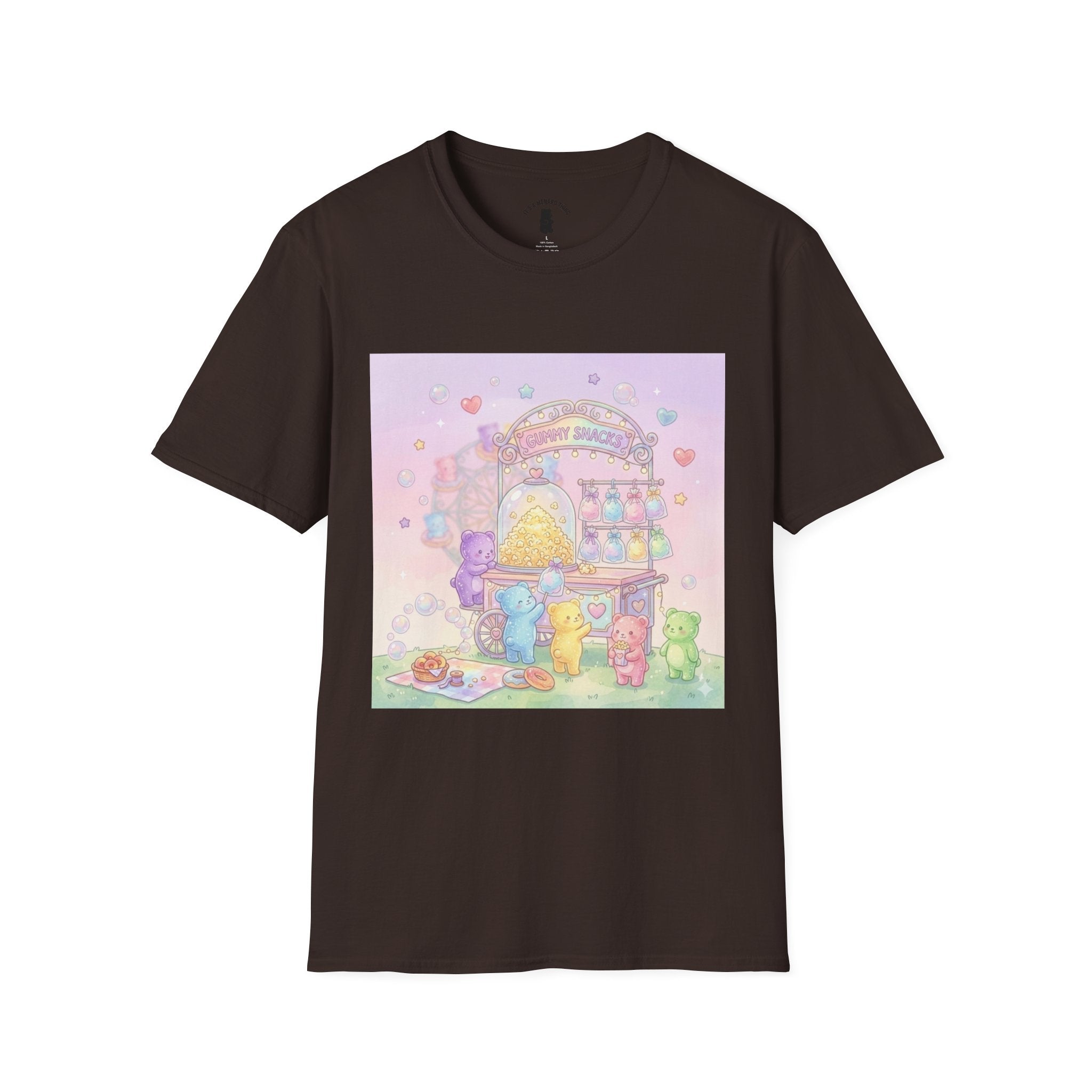 Carnival Snack Cart, Sharing with Friends Gooey Gummy Bears — Whimsical Graphic T-Shirt
