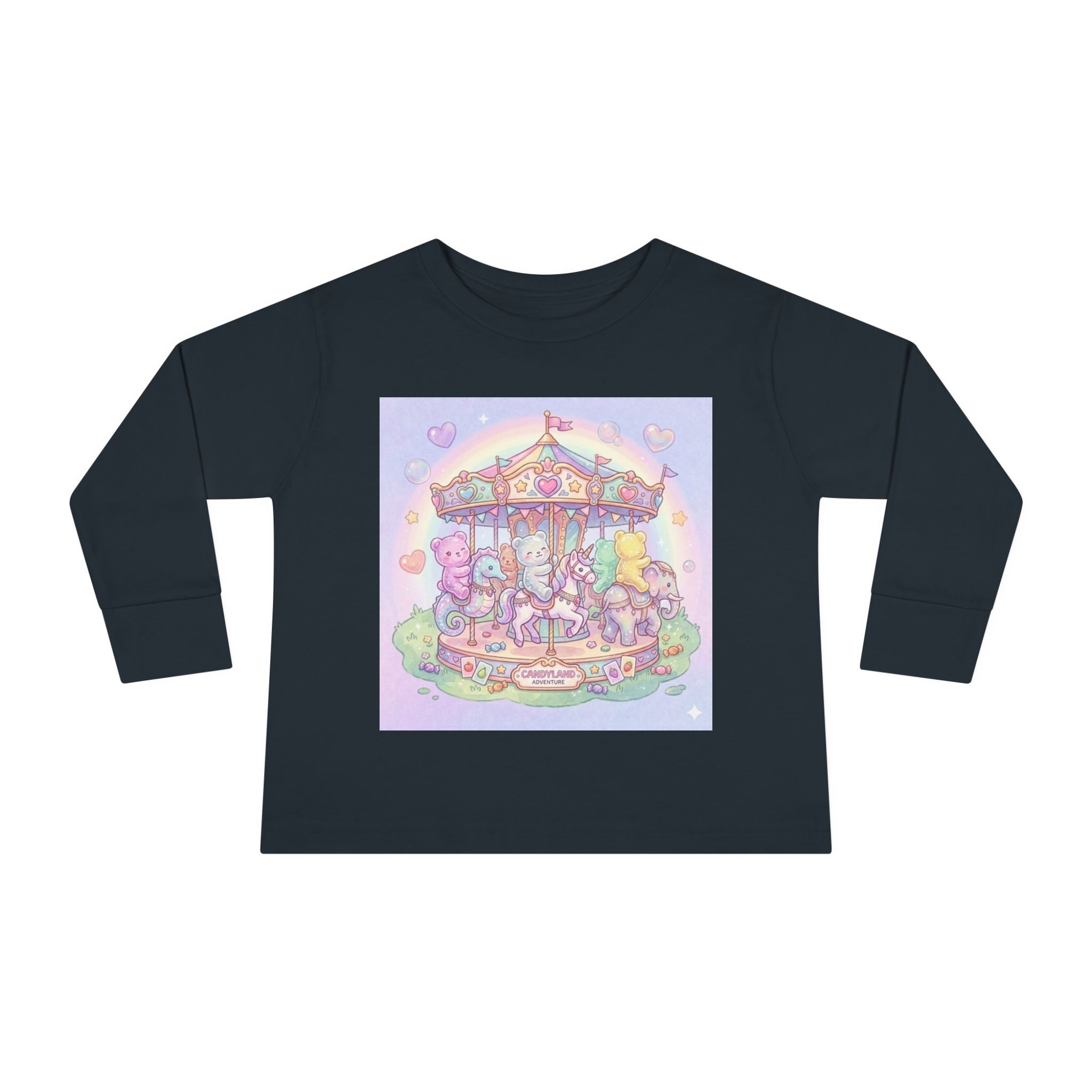 Pastel Carousel, Carnival Oozy Bear Gummy Friends- Graphic Long Sleeve Shirt