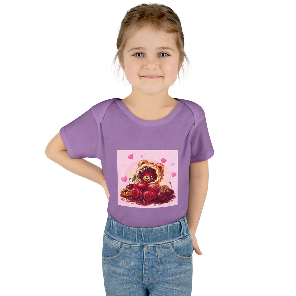 Cherry Danish Gooey Gummy Bear in Puff PJs (Infant Rib Onesie)