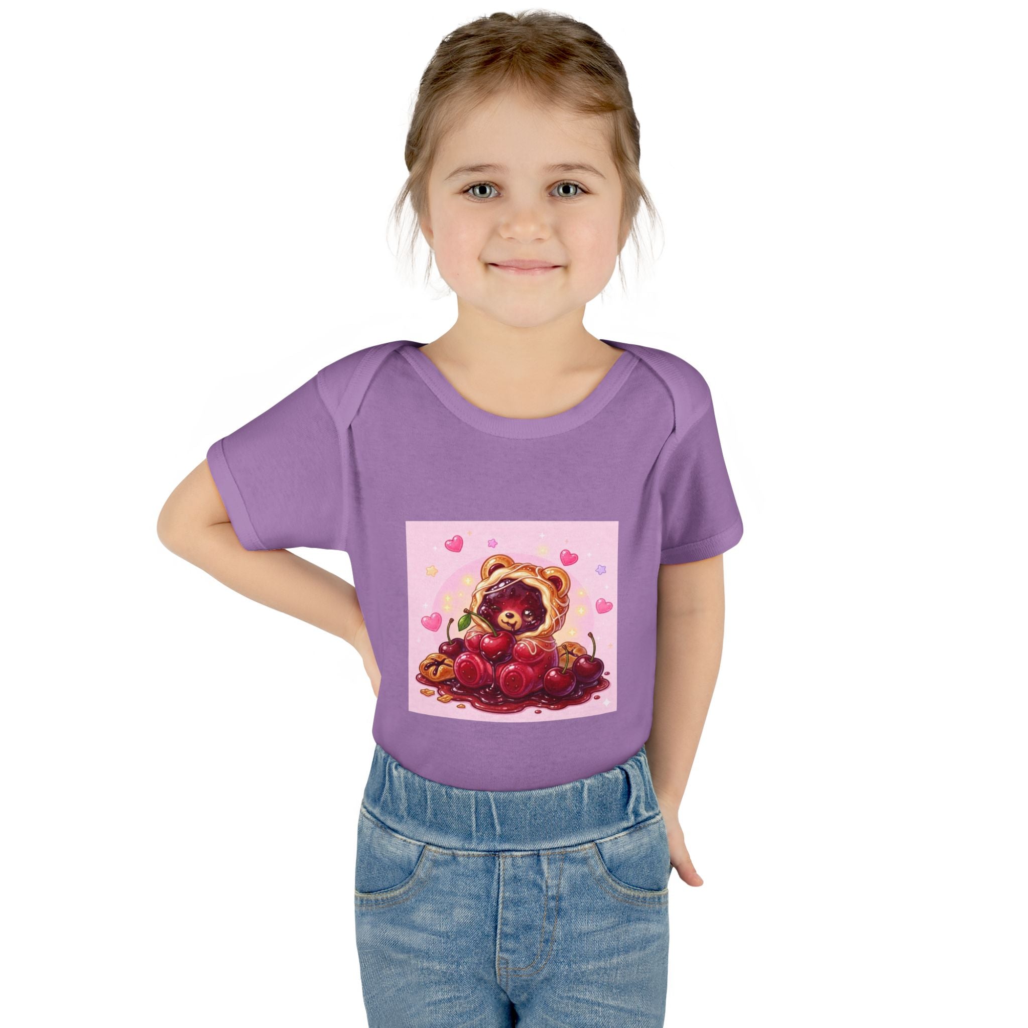 Cherry Danish Gooey Gummy Bear in Puff PJs (Infant Rib Onesie)