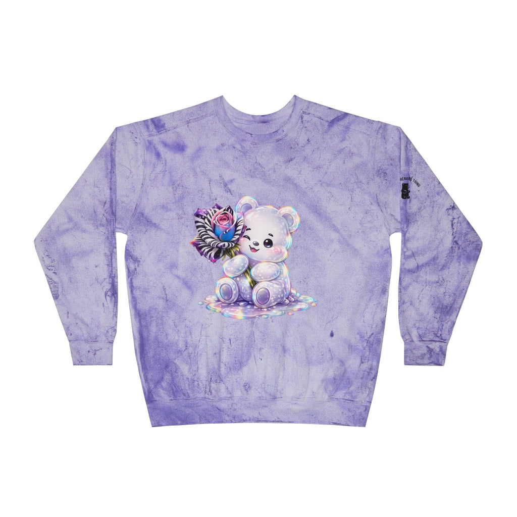 Illustration Pretty Rose, White prism Gooey Gummy Bear-Kawaii Graphic Sweatshirt