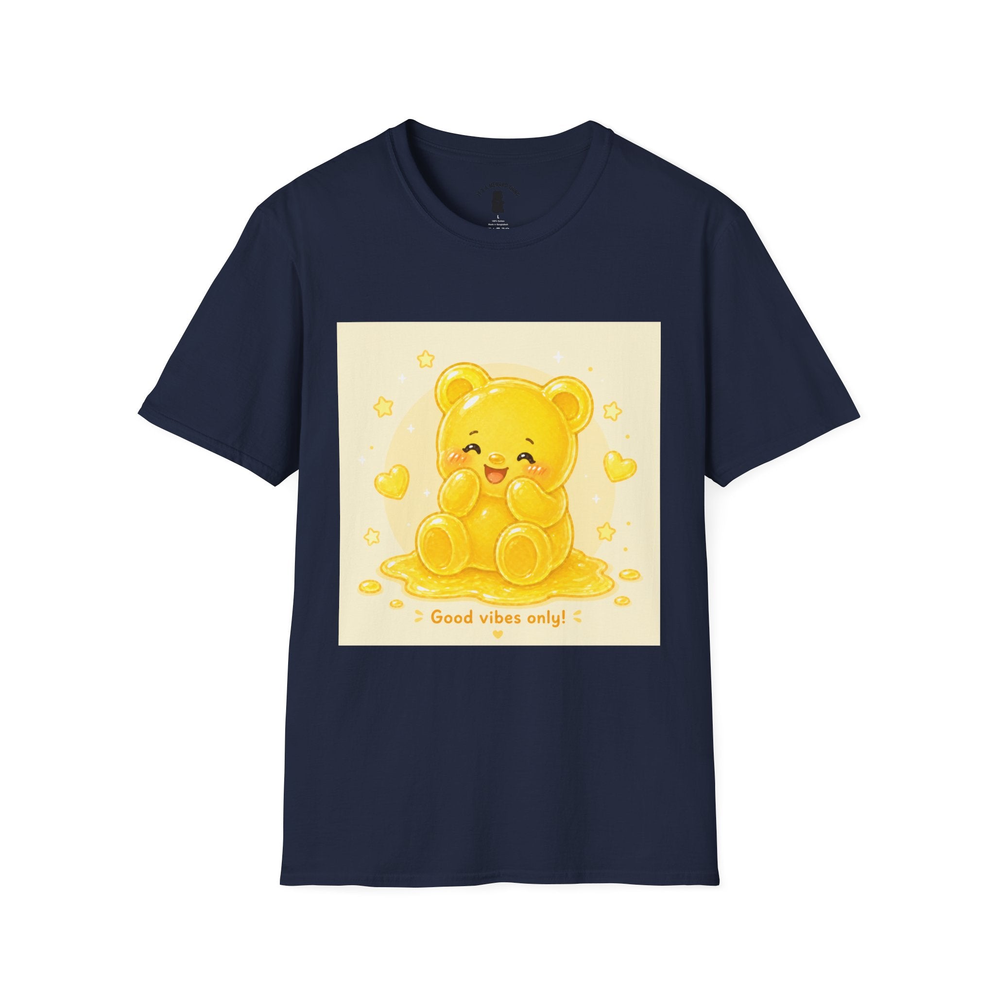"Good Vibes Only" Yellow Gooey Gummy Bear- Cute Graphic Tee